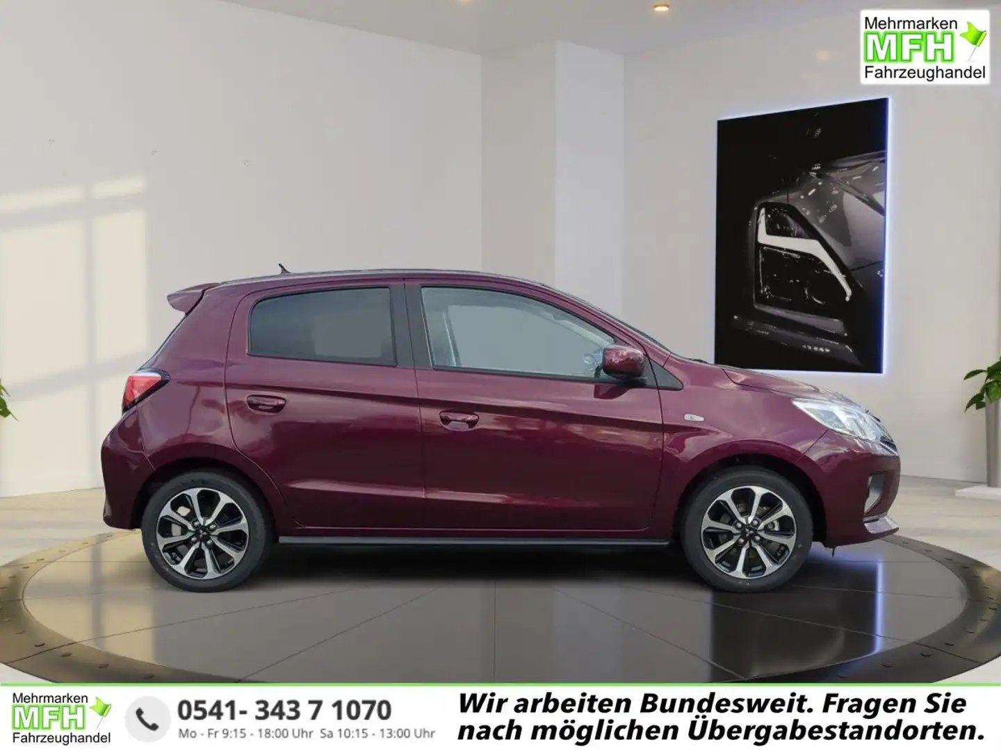 Mitsubishi Space Star 1.2 MIVEC Select+ 52 kW (71 PS), Schaltgetriebe Rot - 1