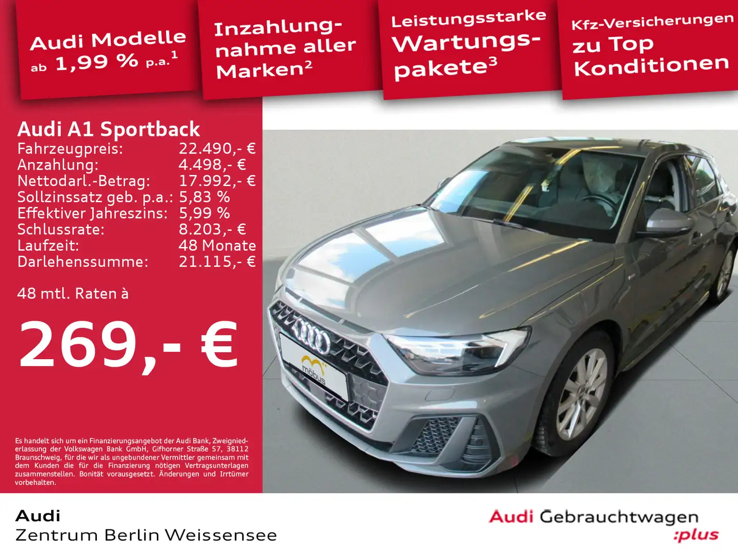 Audi A1 35 TFSI S-TRO*S-LINE*LED*NAVI*GRA** Grau - 1