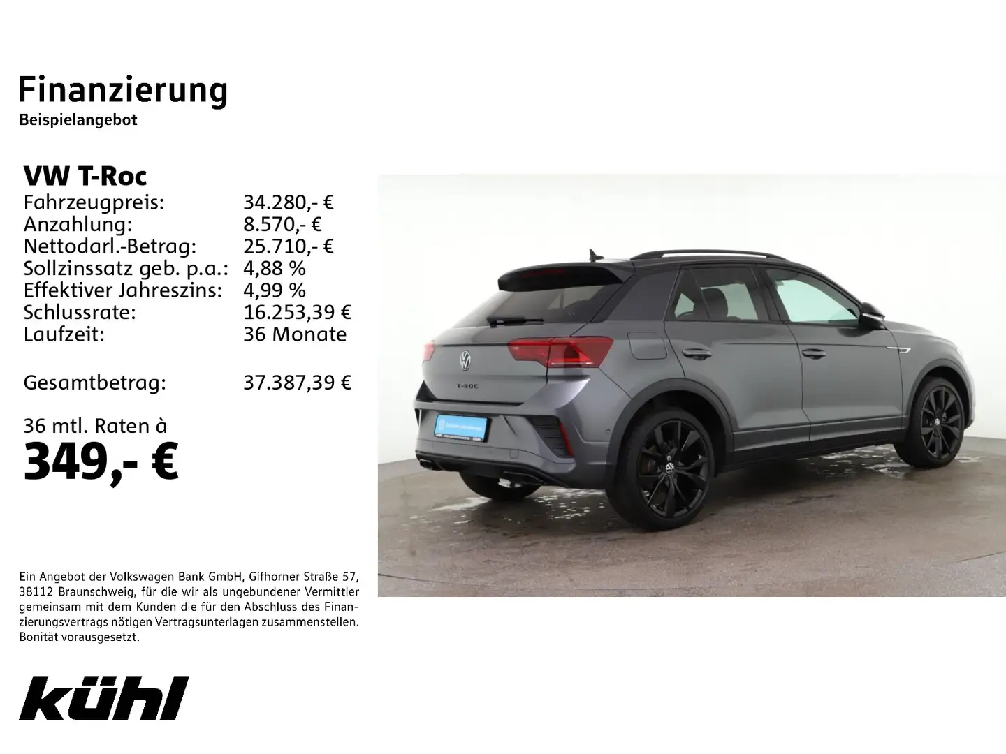 Volkswagen T-Roc 1.5 TSI DSG R-Line Black Style IQ.Drive+Li Grau - 2