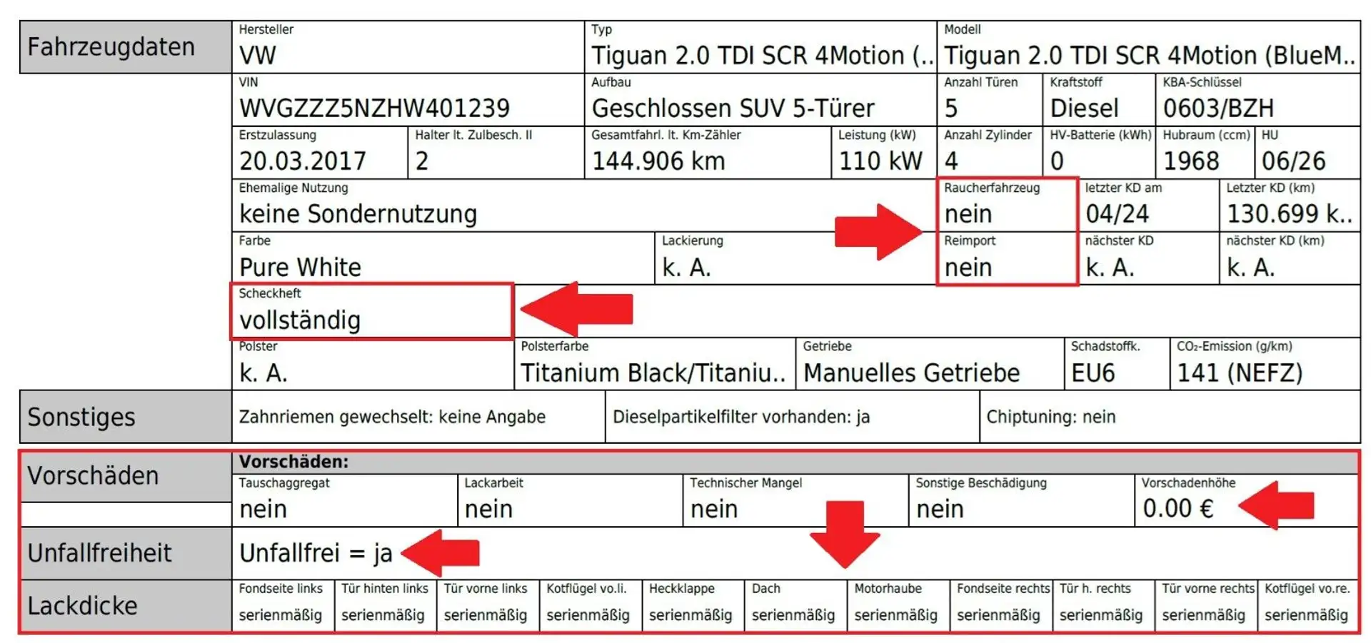 Volkswagen Tiguan Highline 4x4*UNFALLFREI*GARANTIE*AHK*TOP* Weiß - 2