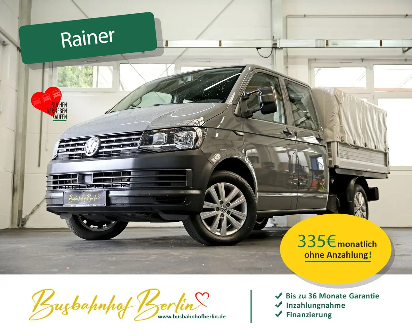 Volkswagen T6 Transporter T6 Transp.Pritsche Doppelkabine lang DSG 4Motion Gris - 1