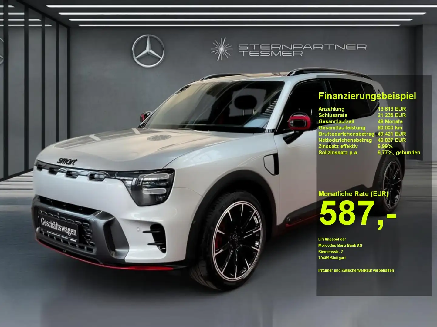 smart #5 BRABUS PANO+HUD+360+SOUND+SITZKLIMA+MEMORY Stříbrná - 1