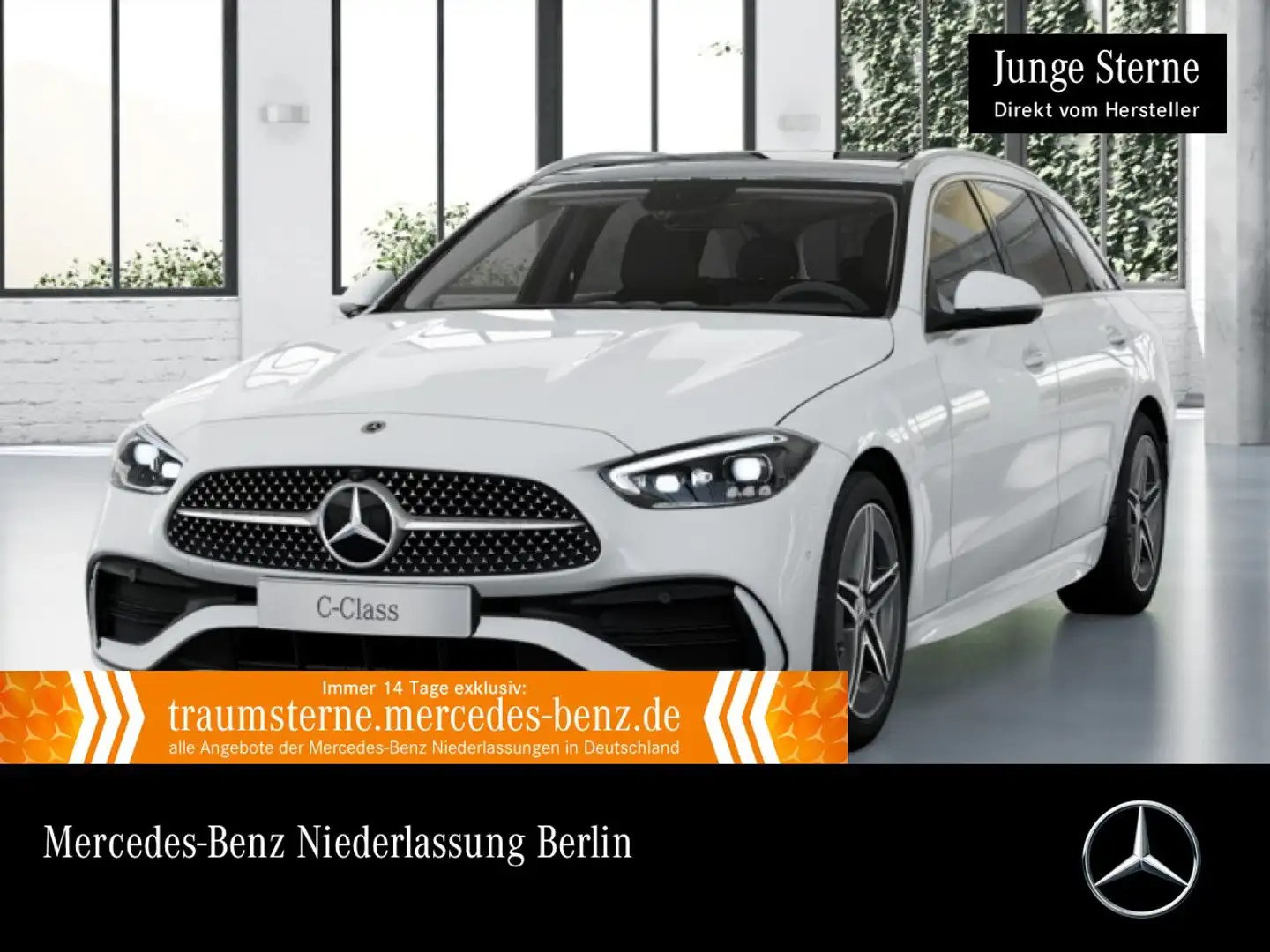 Mercedes-Benz C 220 d T AMG+PANO+360+AHK+BURMESTER+TOTW+KEYLESS Weiß - 1