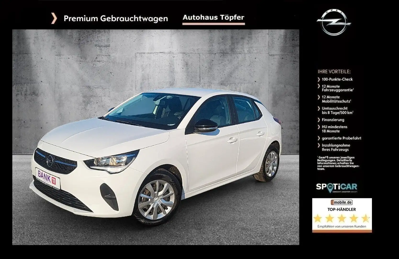 Opel Corsa F "Edition" AU/HU/Inspektion NEU/Garantie Alb - 1