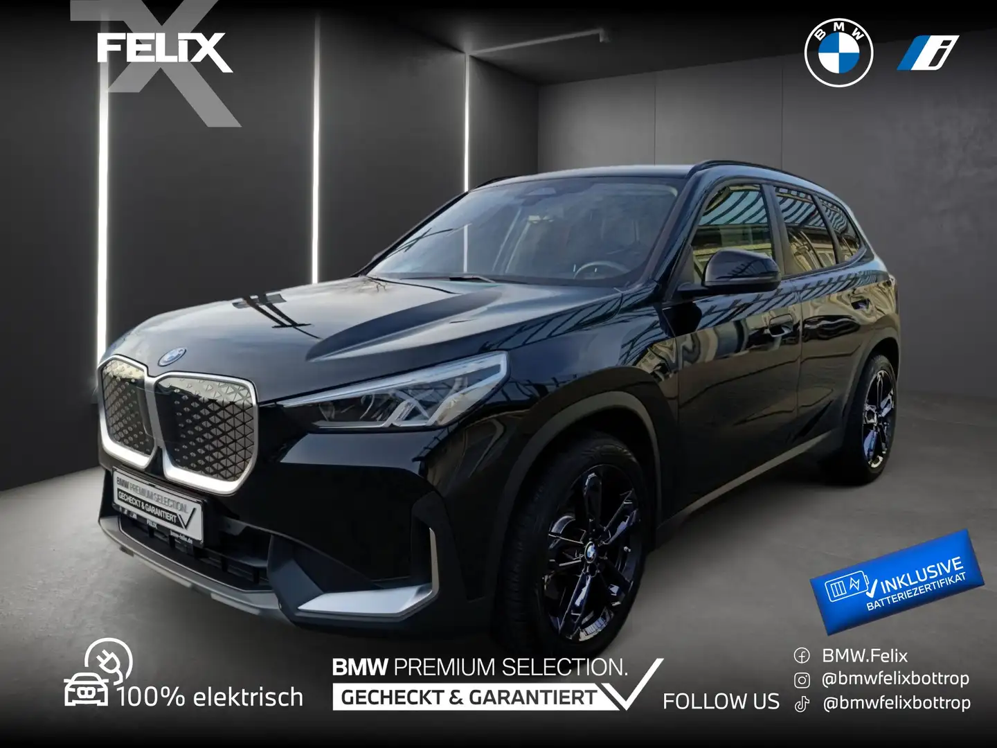 BMW iX1 xDrive30 19"ALU+GANZJAHRESREIFEN+ Noir - 1