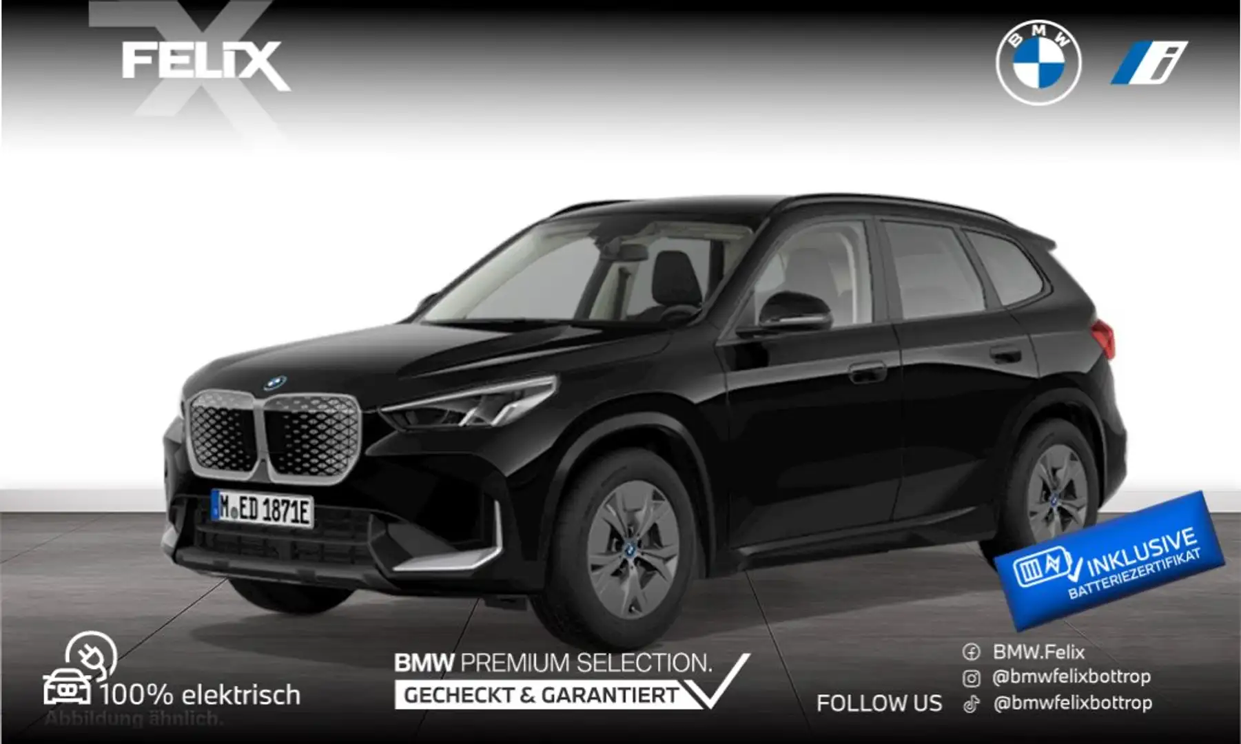 BMW iX1 xDrive30 19"ALU+GANZJAHRESREIFEN+ Schwarz - 1