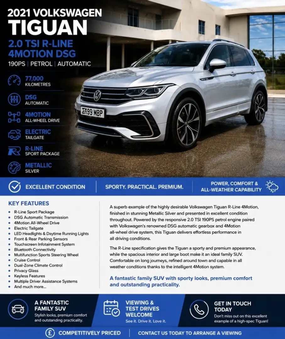 Volkswagen Tiguan 2.0 TSI R-Line 4Motion DSG 140kW Plateado - 2
