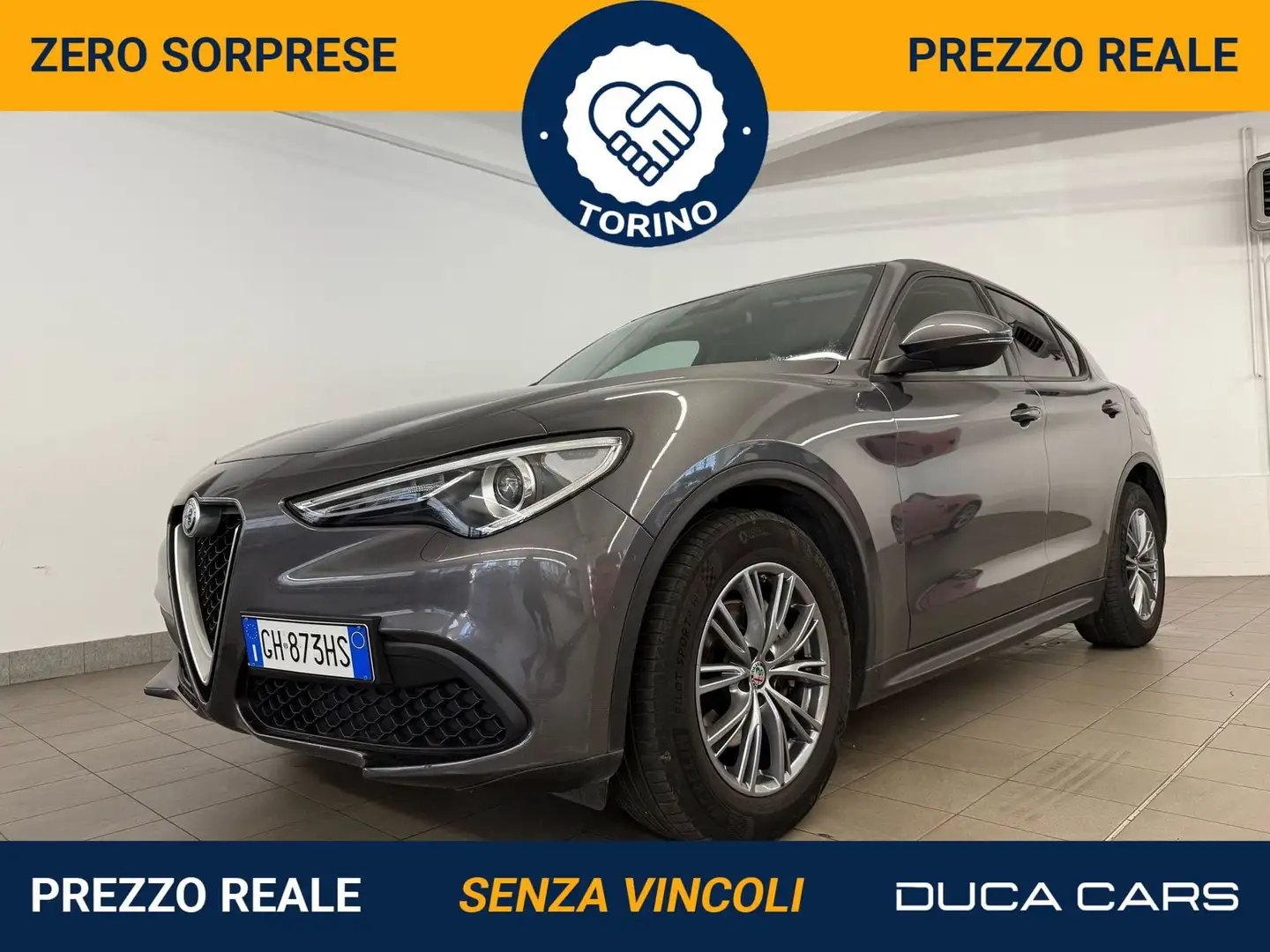 Alfa Romeo Stelvio 2.2 Turbodiesel 160 CV AT8 RWD Grijs - 1