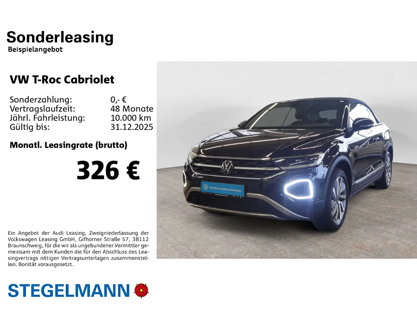 Volkswagen T-Roc 1.0 TSI Goal *LED*Navi*+3J. Gara Schwarz - 2