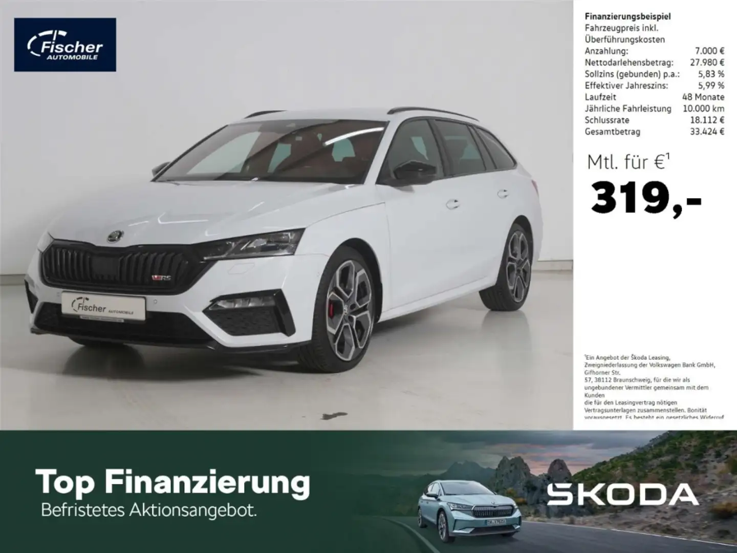 Skoda Octavia Combi 2.0 TDI RS 4x4 Weiß - 1