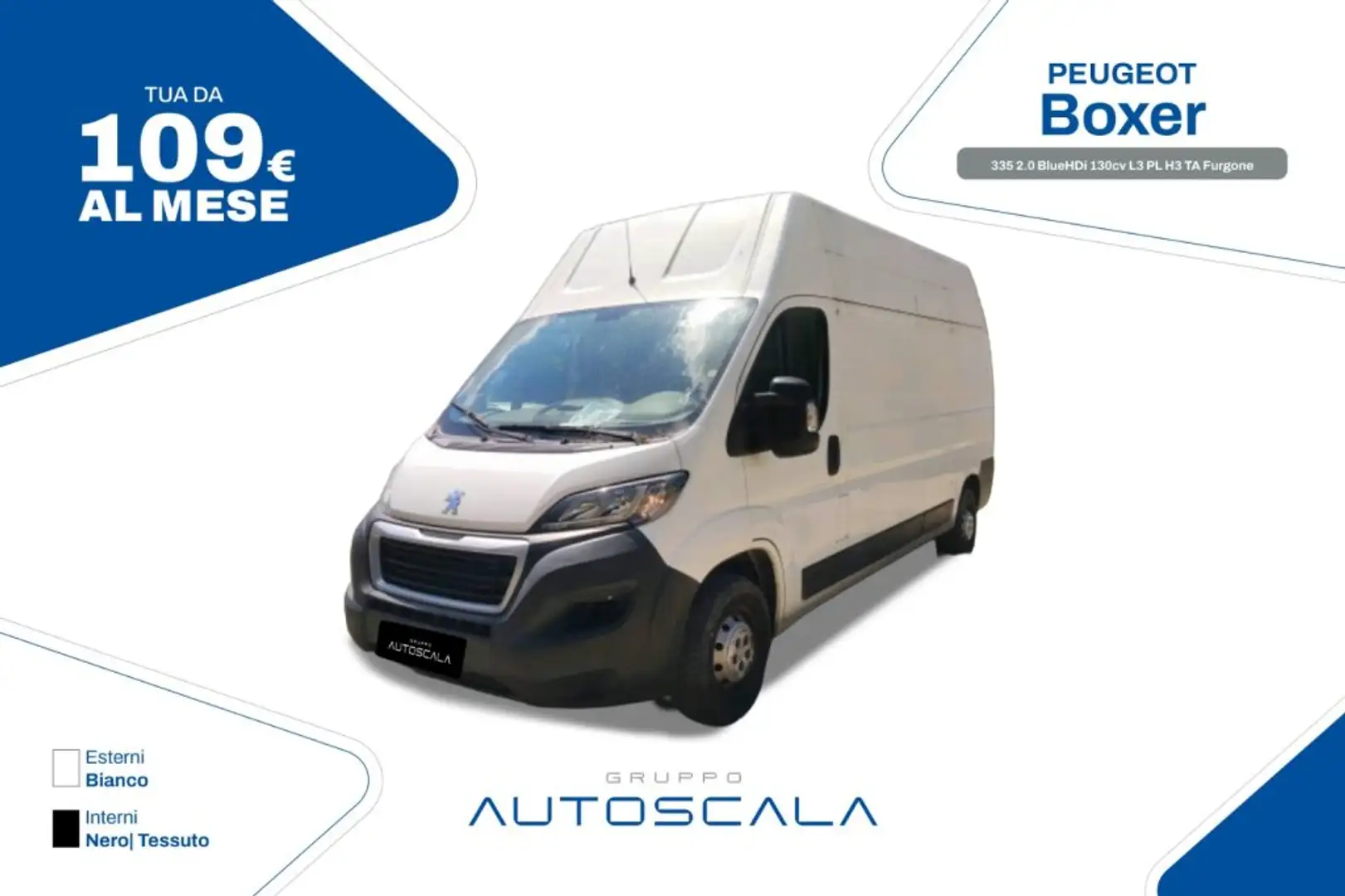 Peugeot Boxer 335 2.0 BlueHDi 130cv L3 PL H3 TA Furgone Blanc - 1