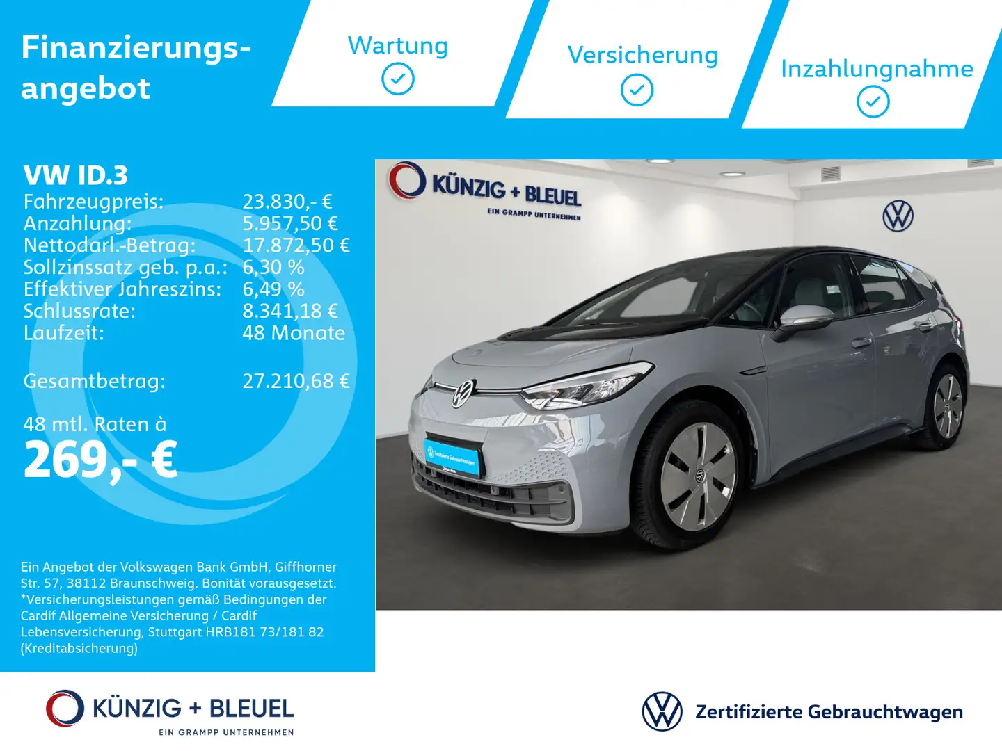 Volkswagen ID.3 Pro Performance Wärmepumpe*LED*Keyless*Nav Gris - 1