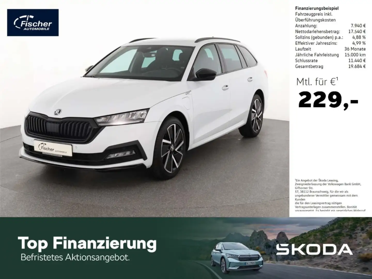 Skoda Octavia Combi 1.4 TSI iV Sportline DSG NAV/HUD Weiß - 1