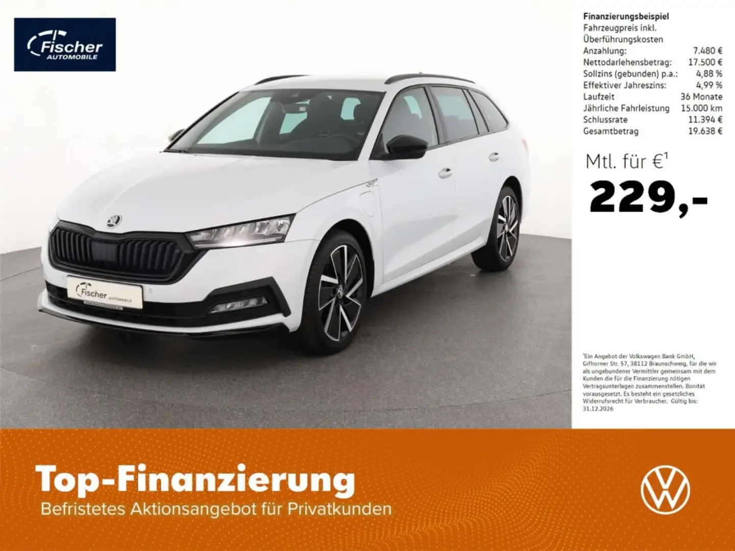 Skoda Octavia Combi 1.4 TSI iV Sportline DSG NAV/HUD Weiß - 1