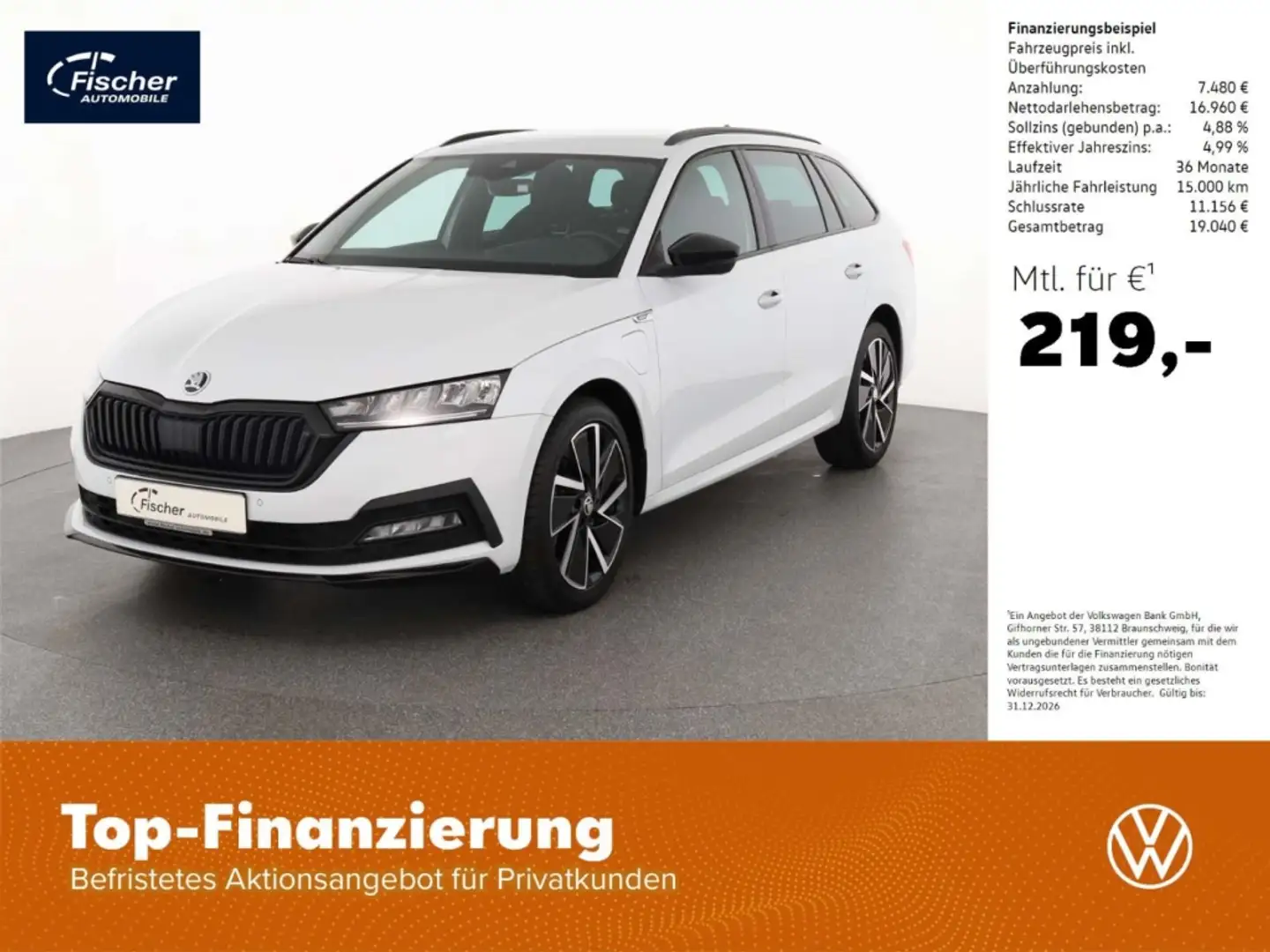 Skoda Octavia Combi 1.4 TSI iV Sportline DSG NAV/HUD Weiß - 1