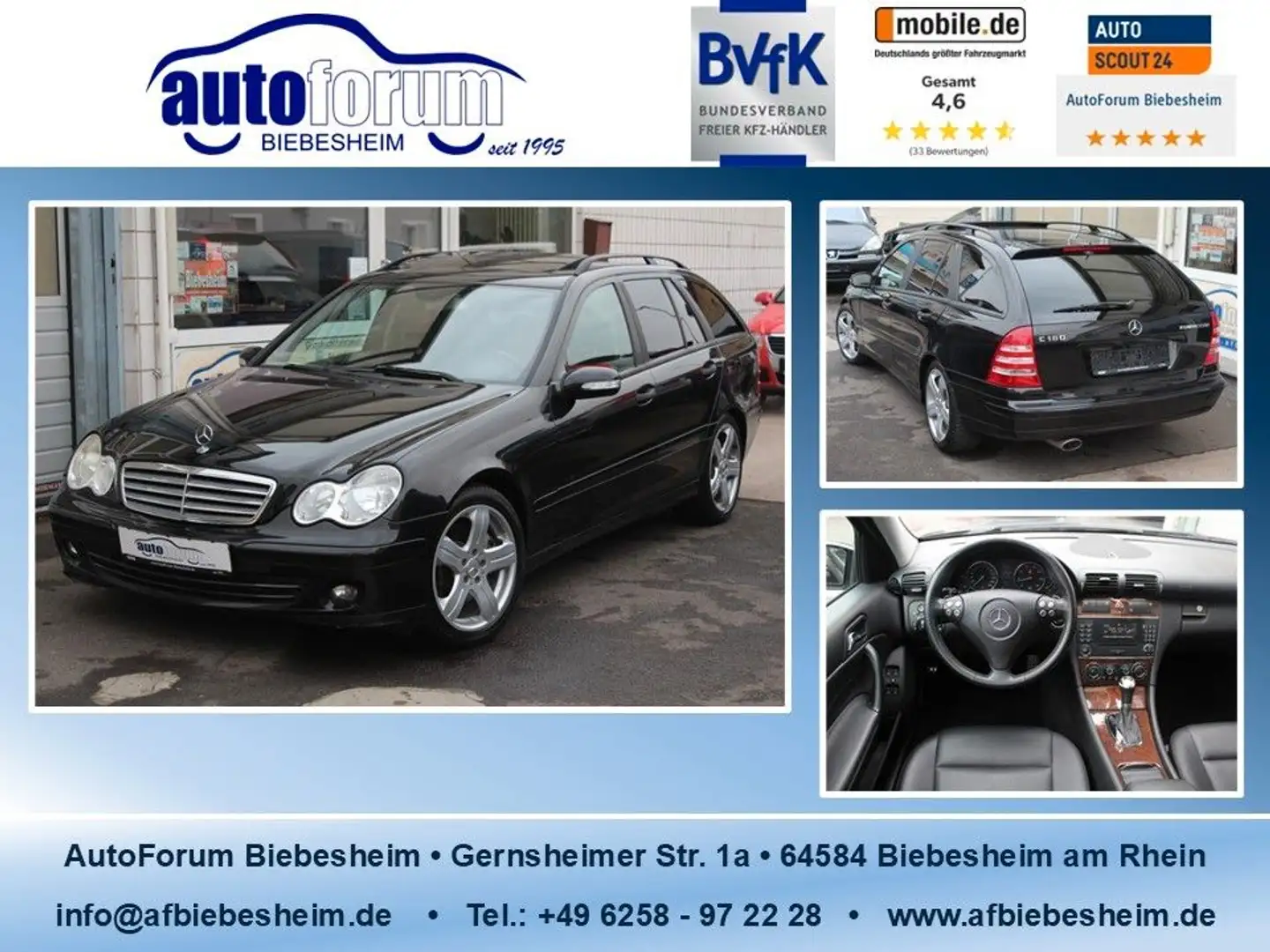 Mercedes-Benz C 180 T Kompressor Sport-Paket Leder*Schiebedach Schwarz - 1