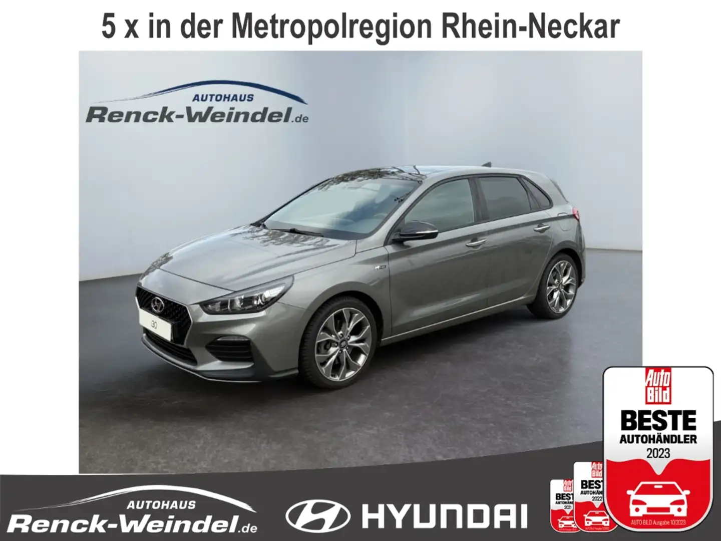 Hyundai i30 N-Line 1.4 T-GDI Komf El. Panodach Navi Apple CarP Grau - 1