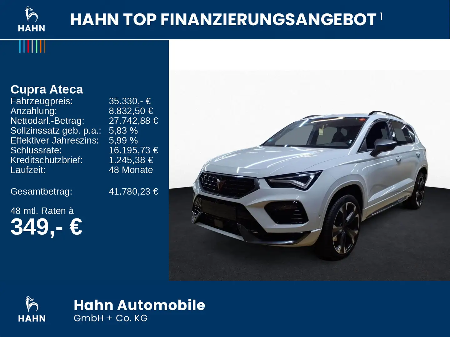 CUPRA Ateca 2.0TSI DSG 4Drive ACC AHK Cam LED Navi SHZ Weiß - 2