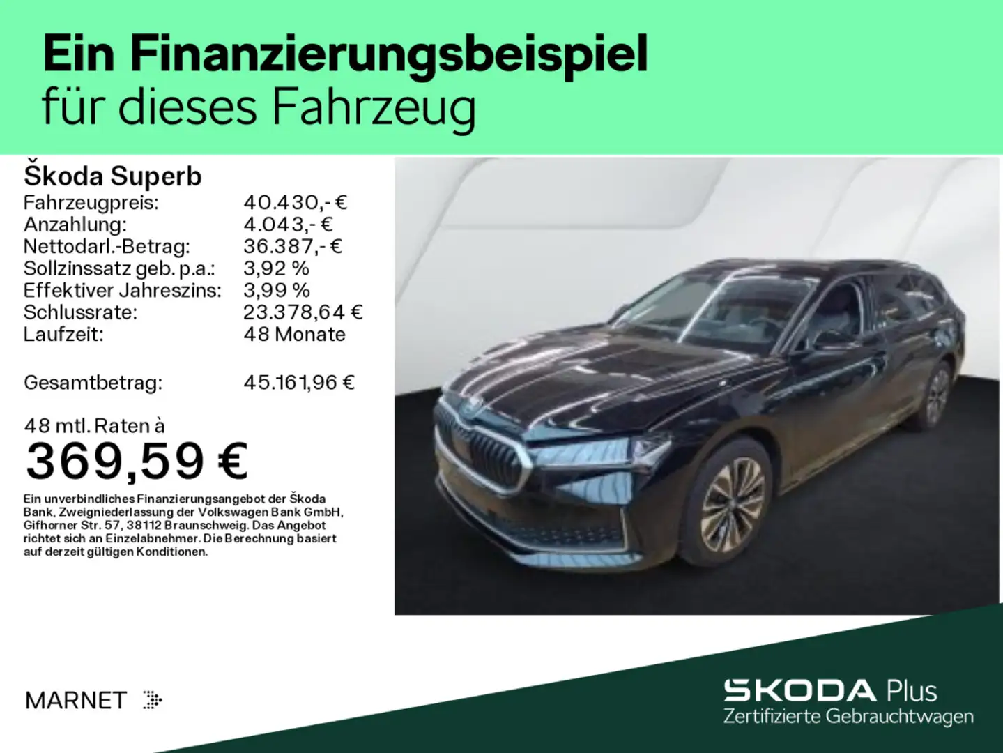 Skoda Superb Combi 2.0 TDI DSG Selection Navi*AHK*Pano Schwarz - 2