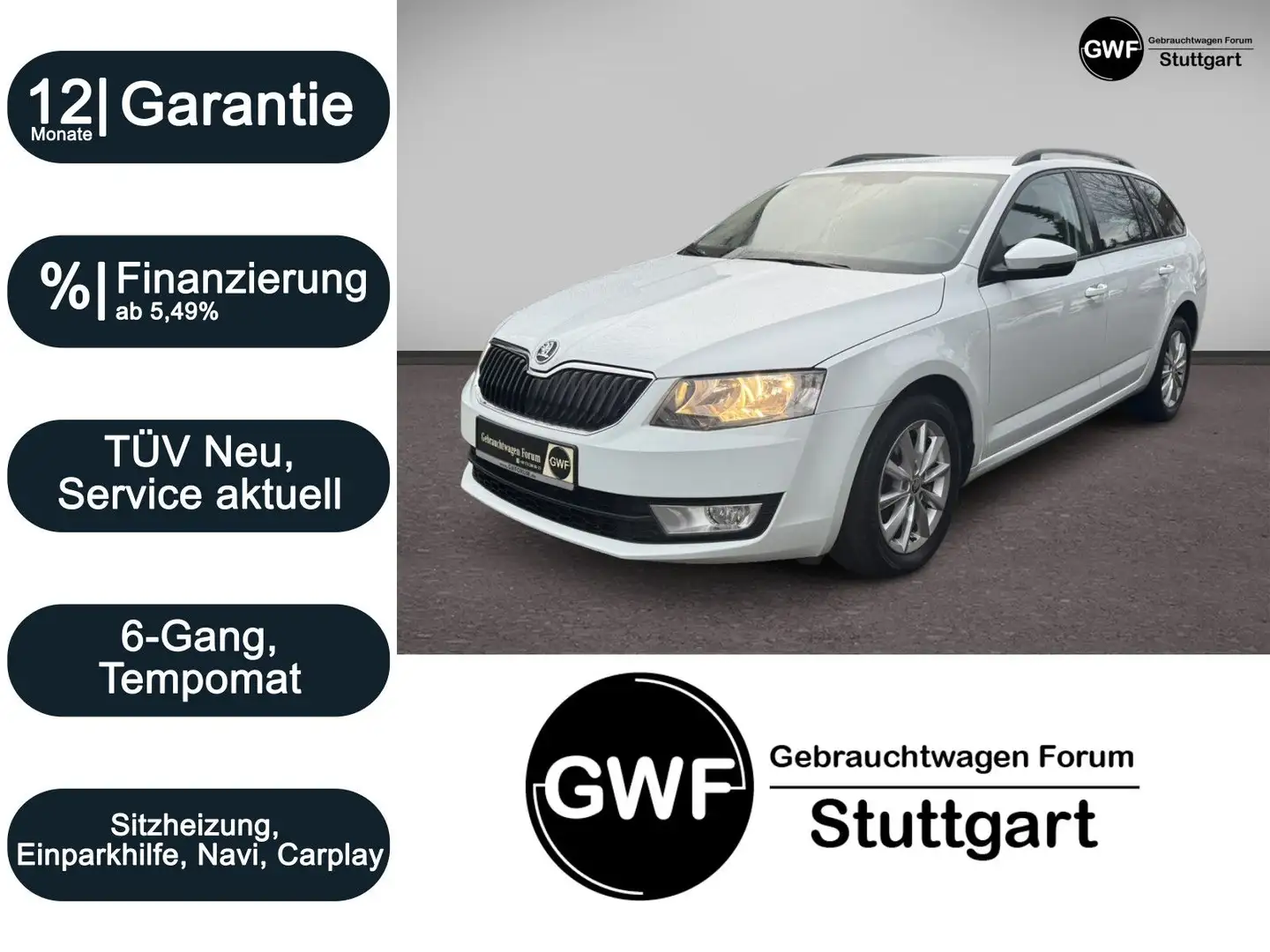 Skoda Octavia 2.0 TDI Style HU Neu | NAVI | PTS | SHZ Weiß - 1