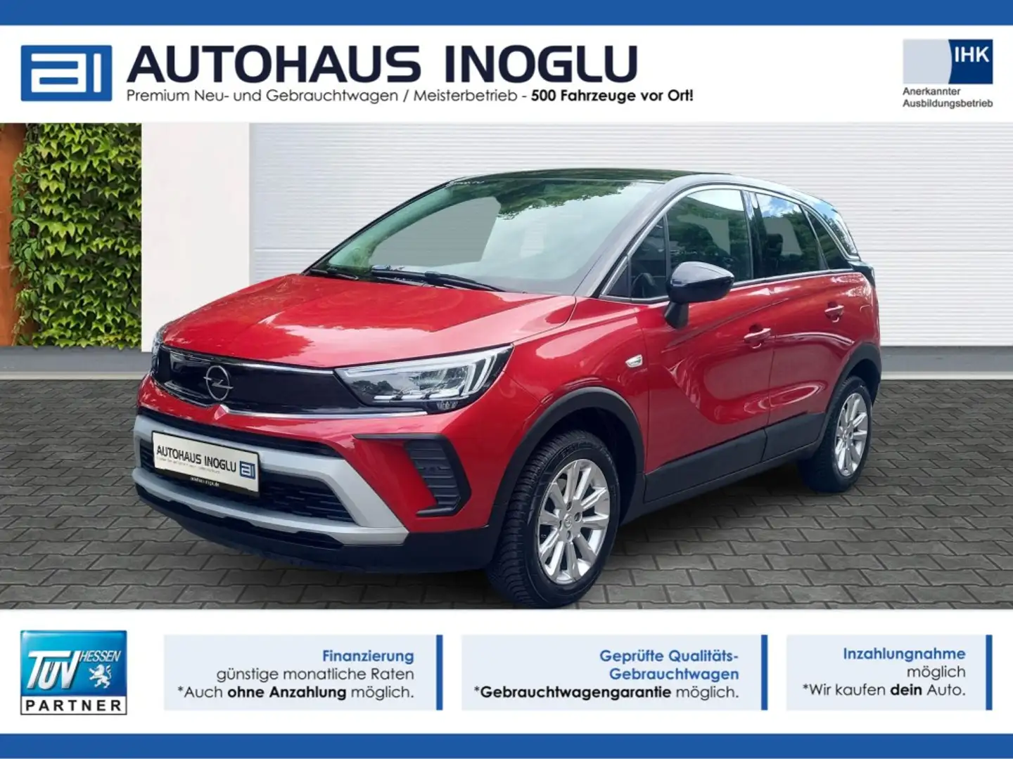 Opel Crossland Elegance*Navi*LED*Kam*AGR*Le Shz*Leder Rot - 1