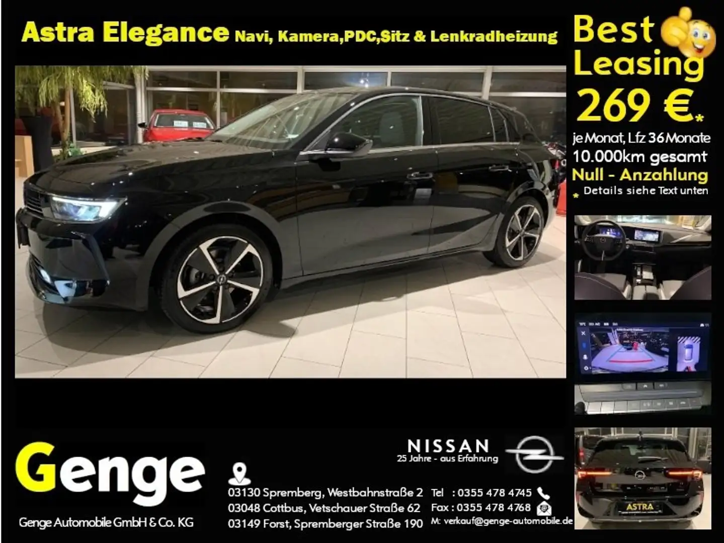 Opel Astra Elegance, Navi, Kamera,PDC Schwarz - 1