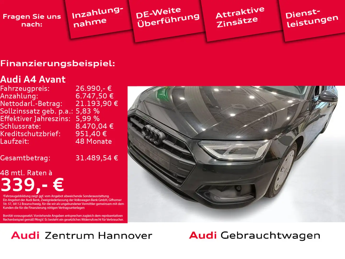 Audi A4 advanced 35 TFSI Kamera AHK Navi LED DA Noir - 1