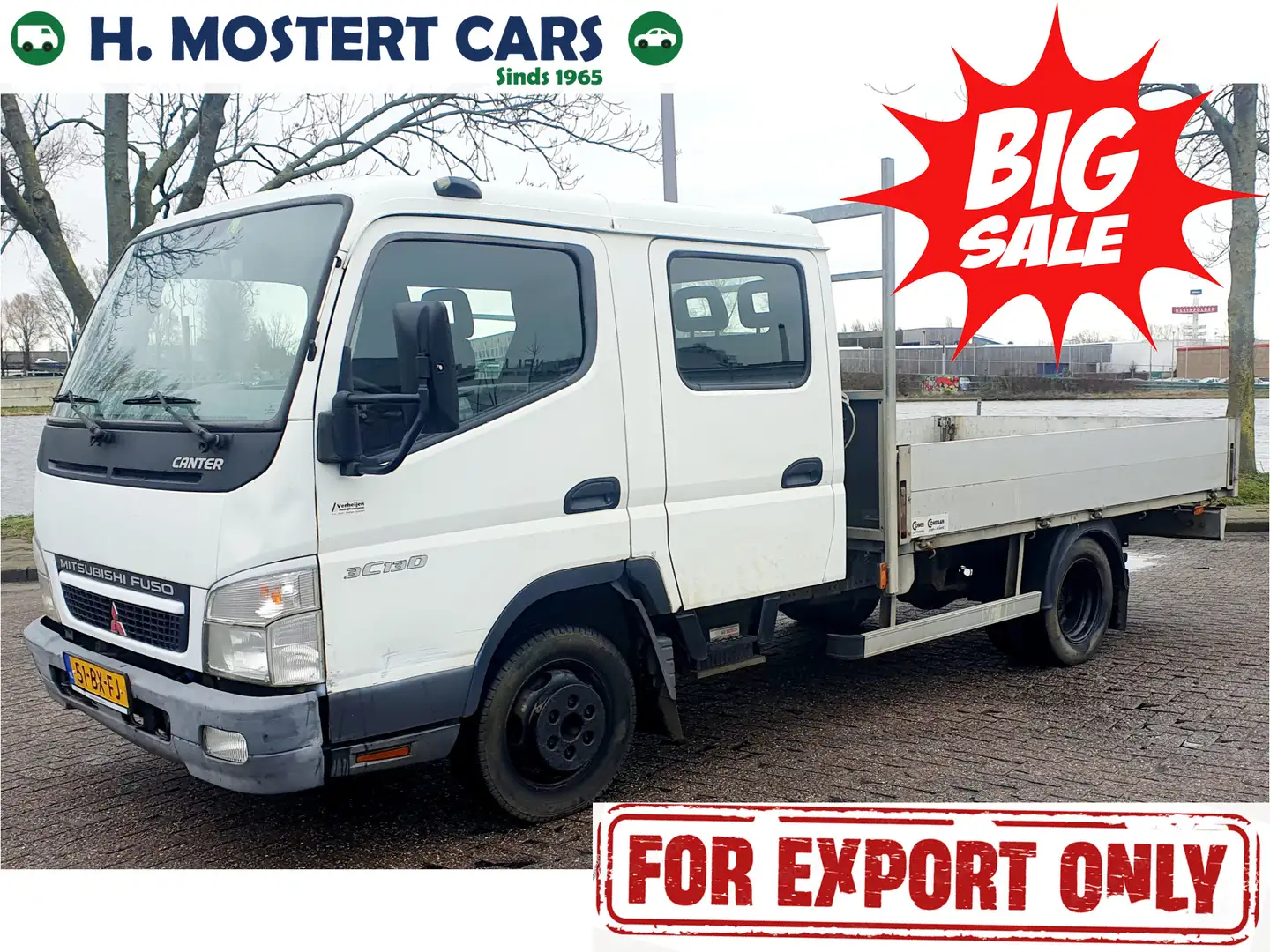 Mitsubishi Canter 3C13 3.0 DI 335 Dubbel Cabine / Open Laadbak * AIR Wit - 1