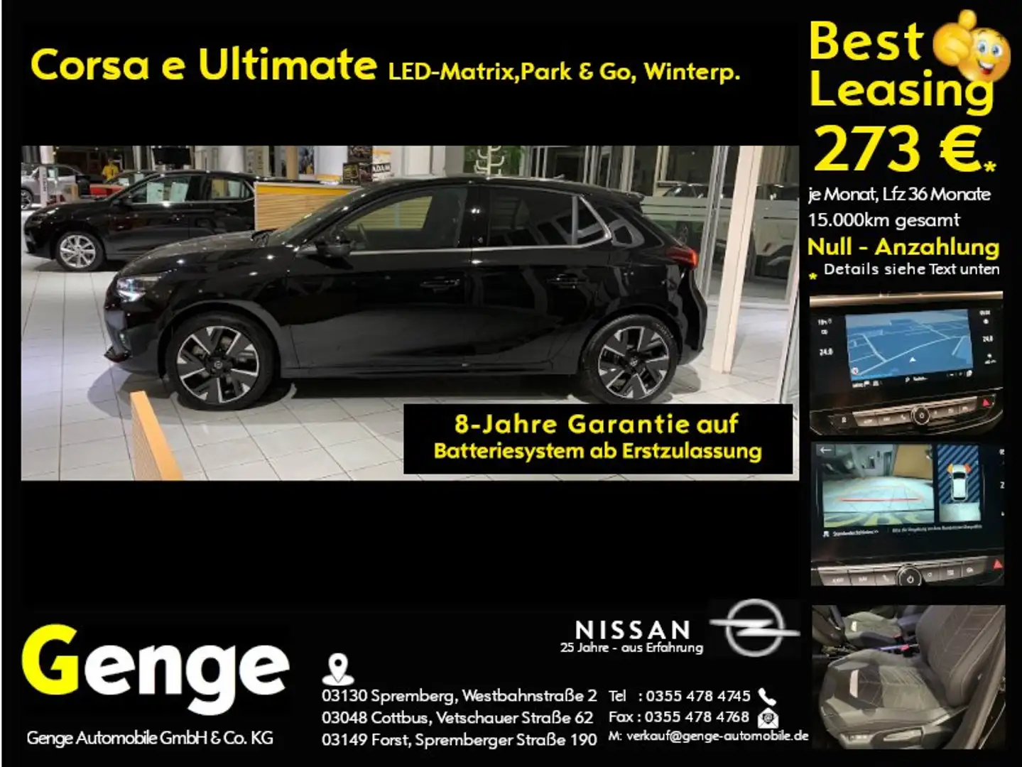 Opel Corsa-e Ultimate, Alcantara.LED-Matrix,Park&Go,11-KW-Lader Schwarz - 1