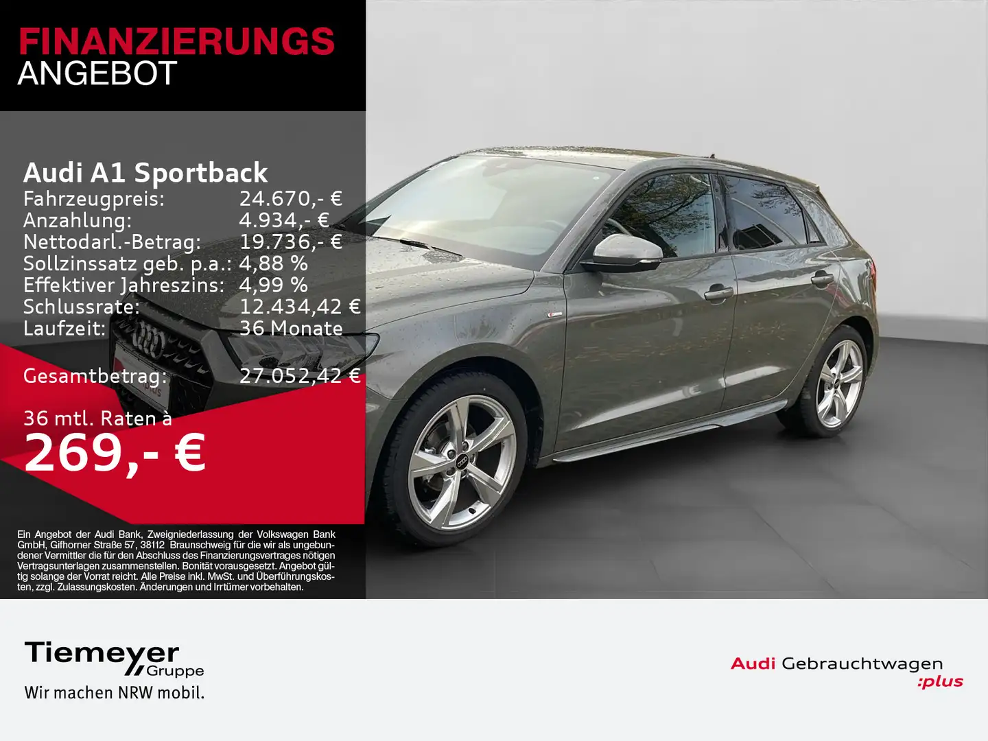 Audi A1 25 TFSI 2x S LINE LM17 SITZH OPTIK- Grau - 1