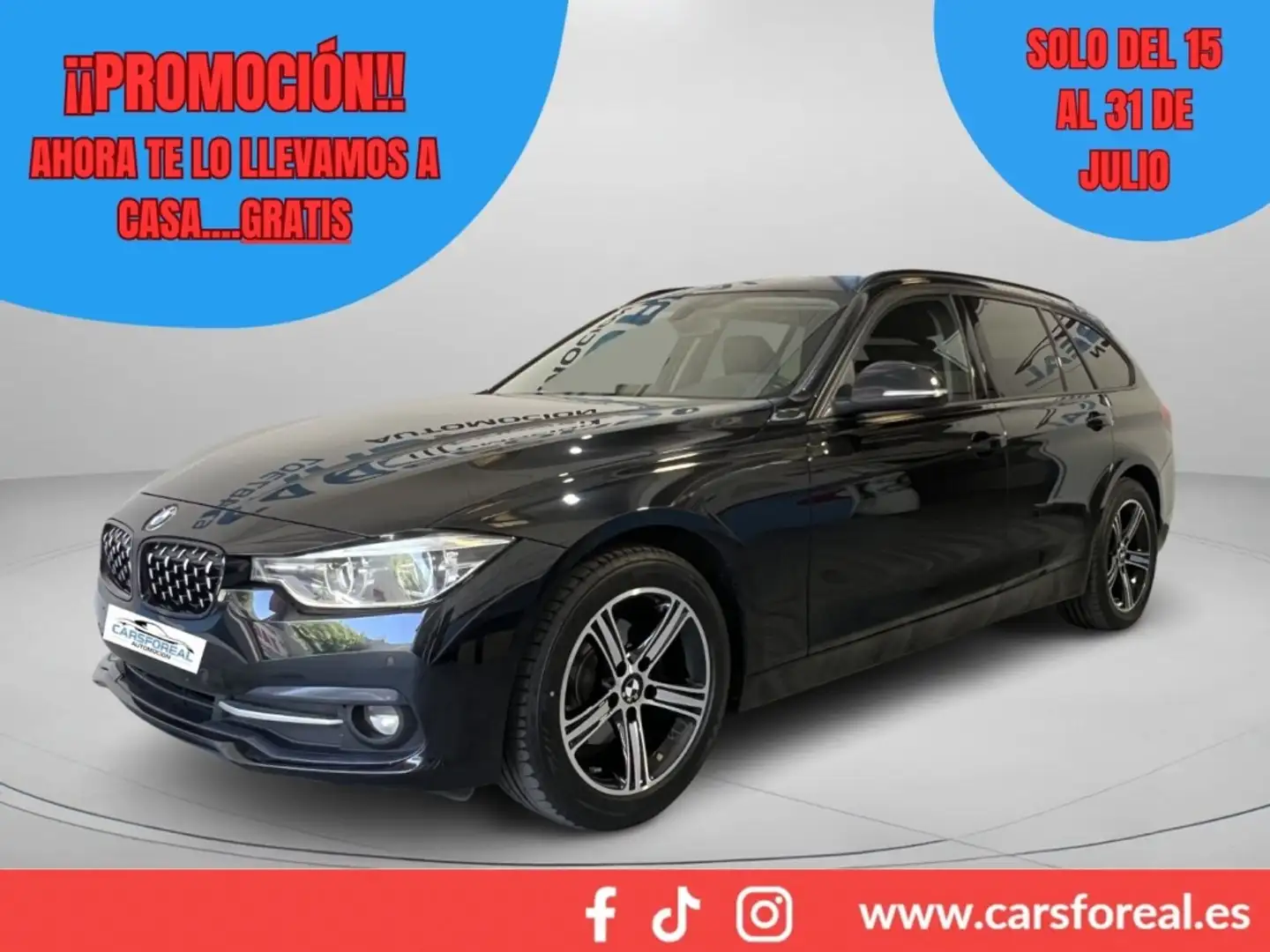 BMW 318 318d Touring Zwart - 1