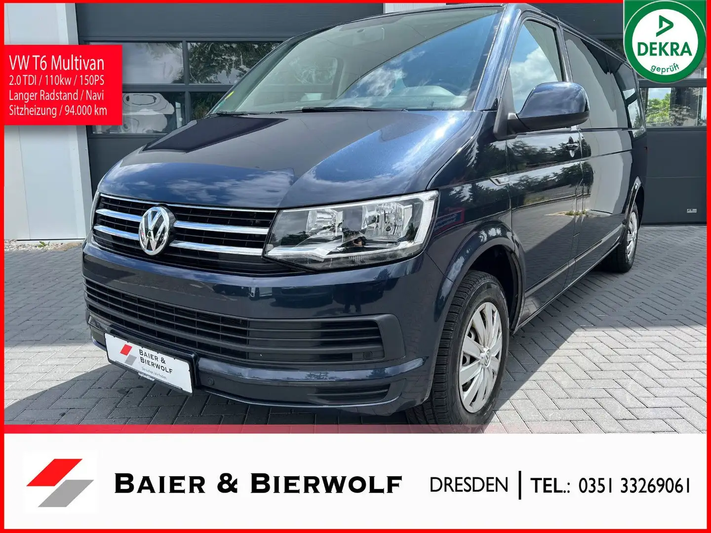 Volkswagen T6 Caravelle Comfort lang 150PS 9 Sitzer NAVI TP Blau - 1
