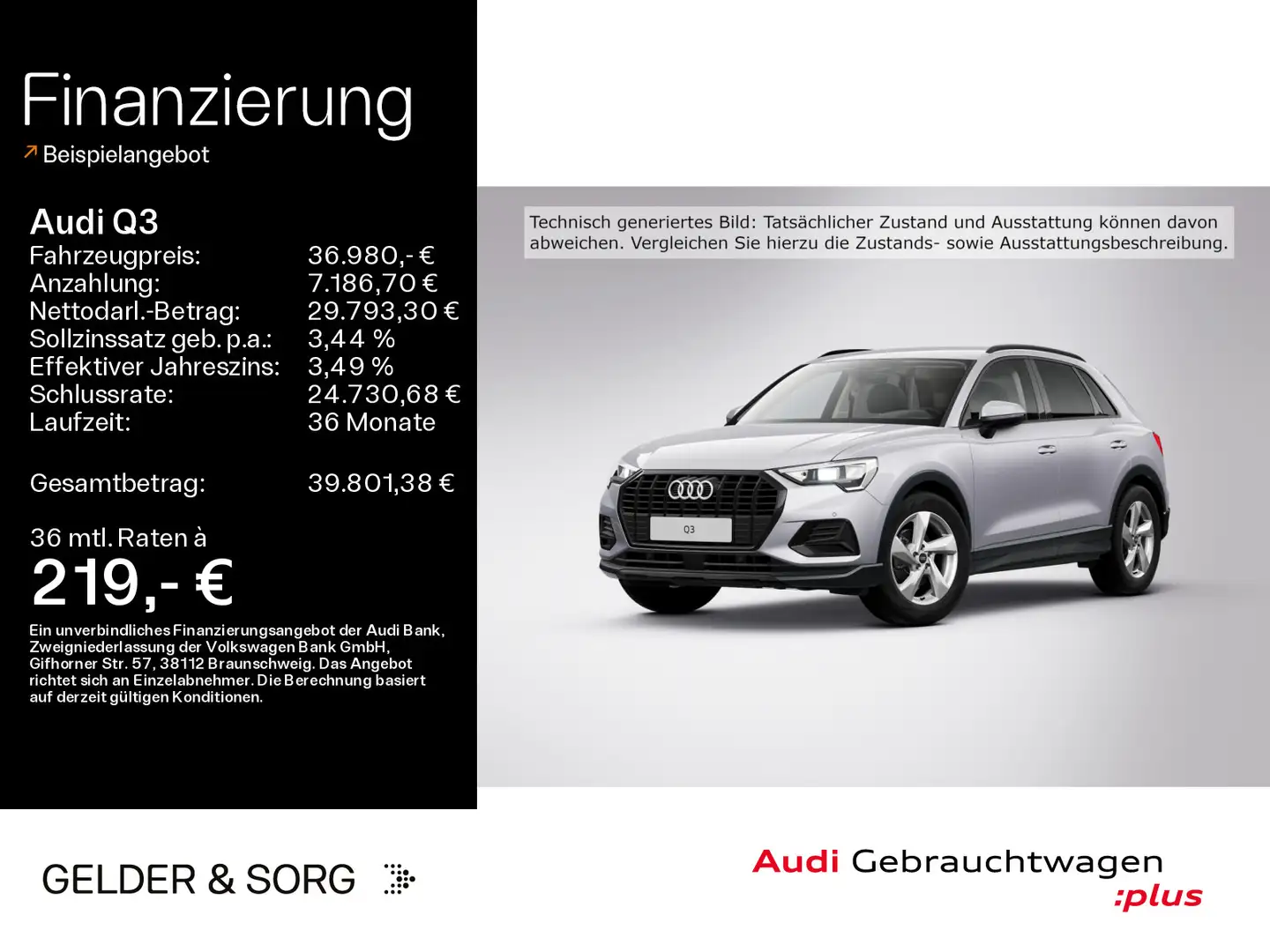 Audi Q3 35 TFSI advanced AHK*Sound*Virtual*LED Silber - 1