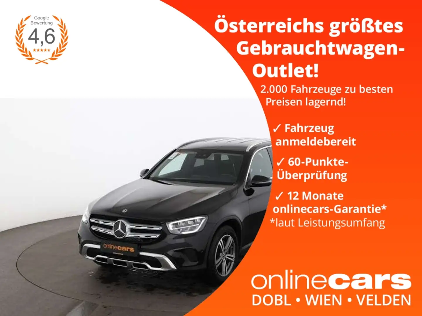 Mercedes-Benz GLC 220 d 4Matic Aut LED AHK RADAR LEDER NAV R-CAM Zwart - 1