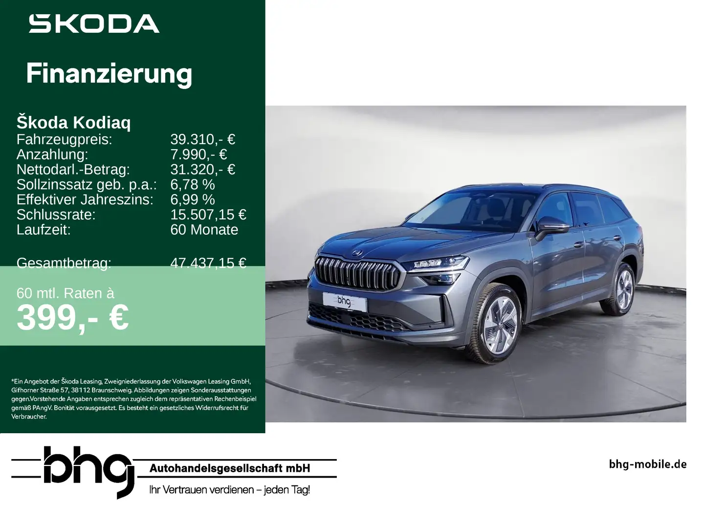 Skoda Kodiaq 2.0TDI DSG 4x4 SELECTION PanoDach ACCAssi Gris - 1