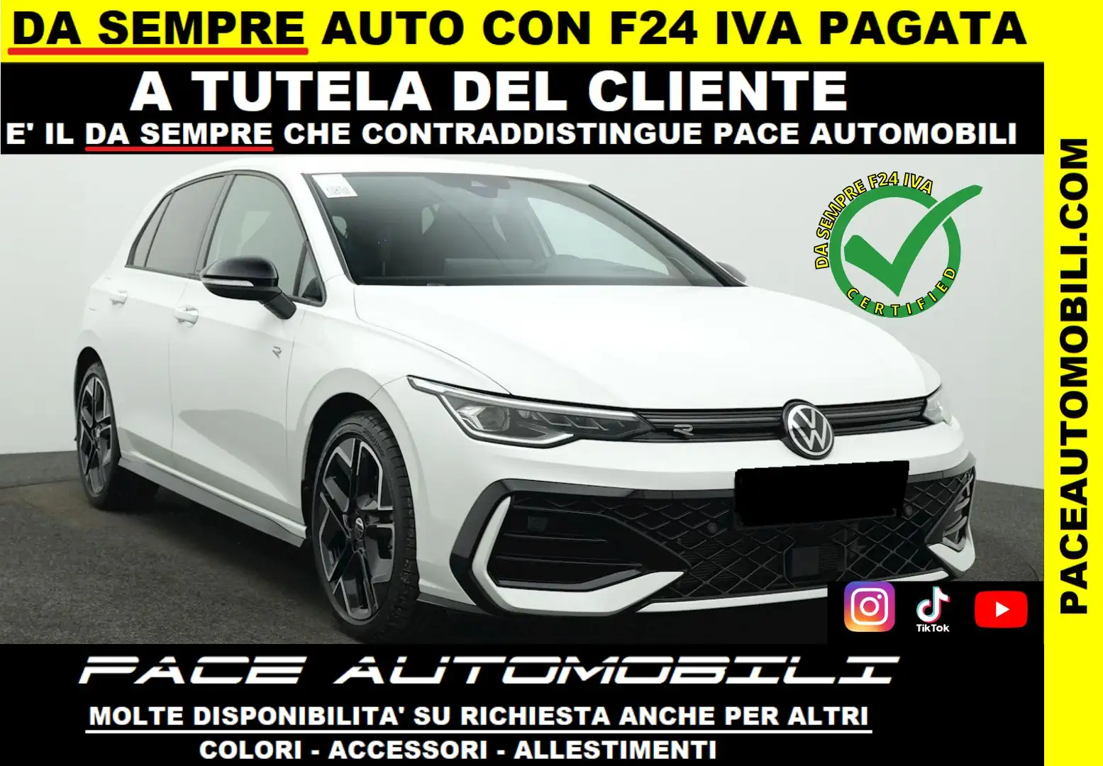 Volkswagen Golf D VII.5 8.5 R-LINE RLINE BLACK PACK KAMERA PDC ACC Bianco - 1
