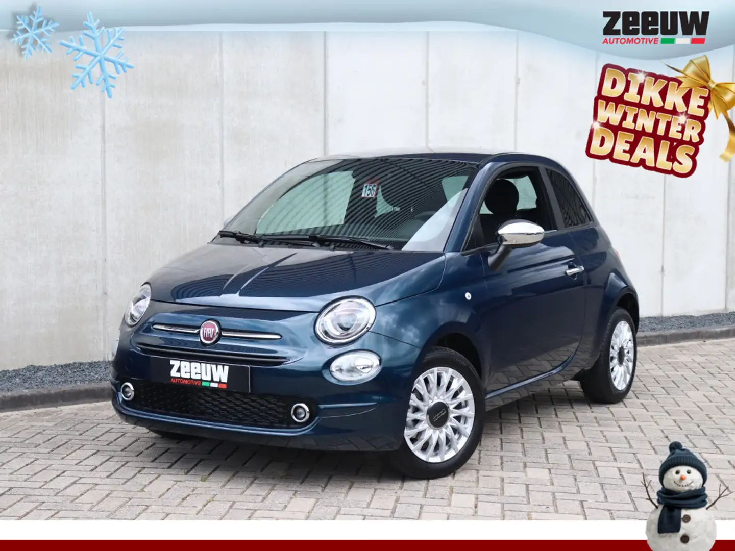 Fiat 500 1.0 Hybrid 70 PK | Navi | Carplay | Clima | Cruise Blau - 1