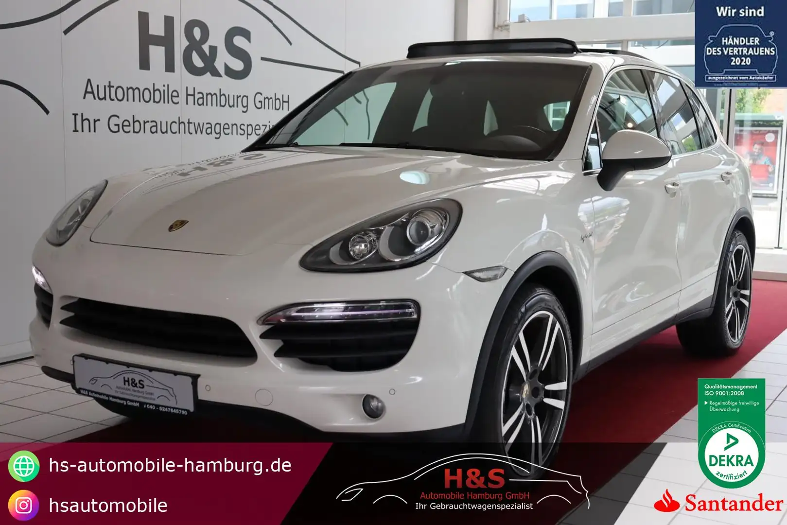 Porsche Cayenne S Hybrid Panorama LEDER*Scheckheft Weiß - 1