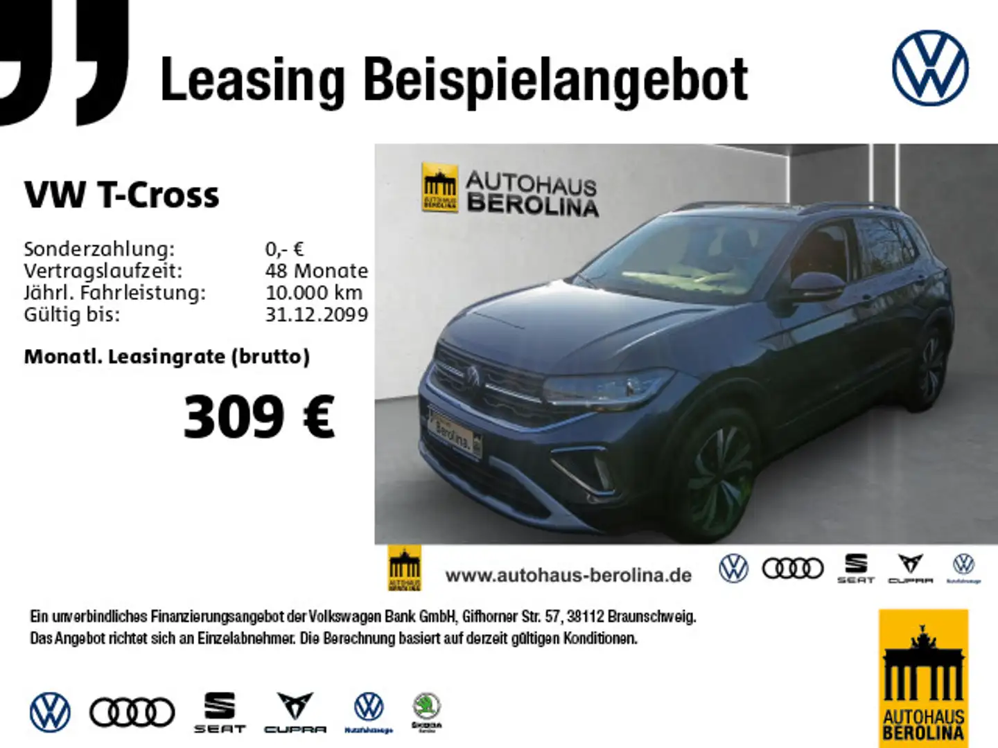 Volkswagen T-Cross 1.5 TSI Life DSG *IQ-MATRIX*IQ.DRIVE* Grau - 1