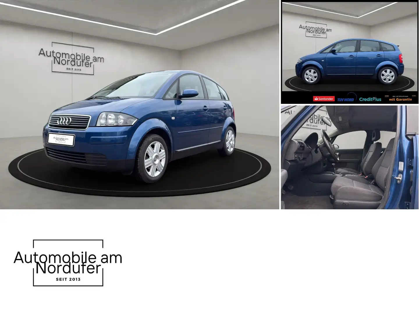 Audi A2 1.6 FSI-2Hand-nur 75Tkm-Scheckheft-Bremse neu Blau - 1