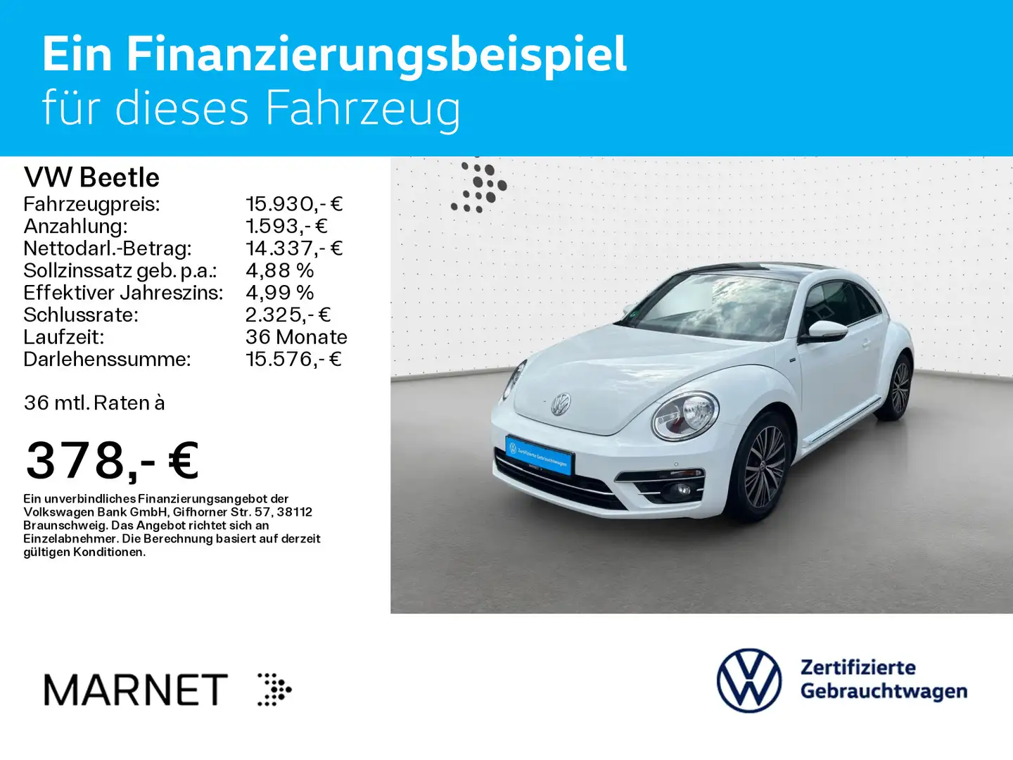 Volkswagen Beetle 1.2 TSI Allstar Navi*Kamera*SHZ*Tempomat* Blanco - 2