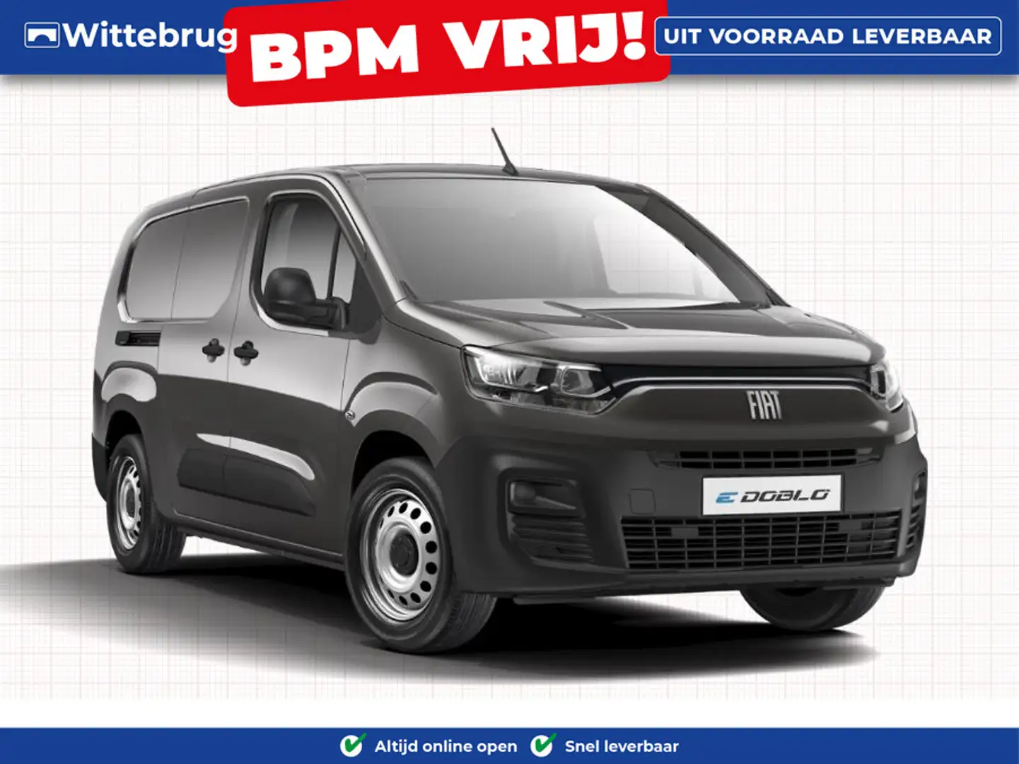 Fiat E-Doblo 136 L2 50 kWh NAVIGATIE & WINTER PAKKET & PARKEERH Gri - 1