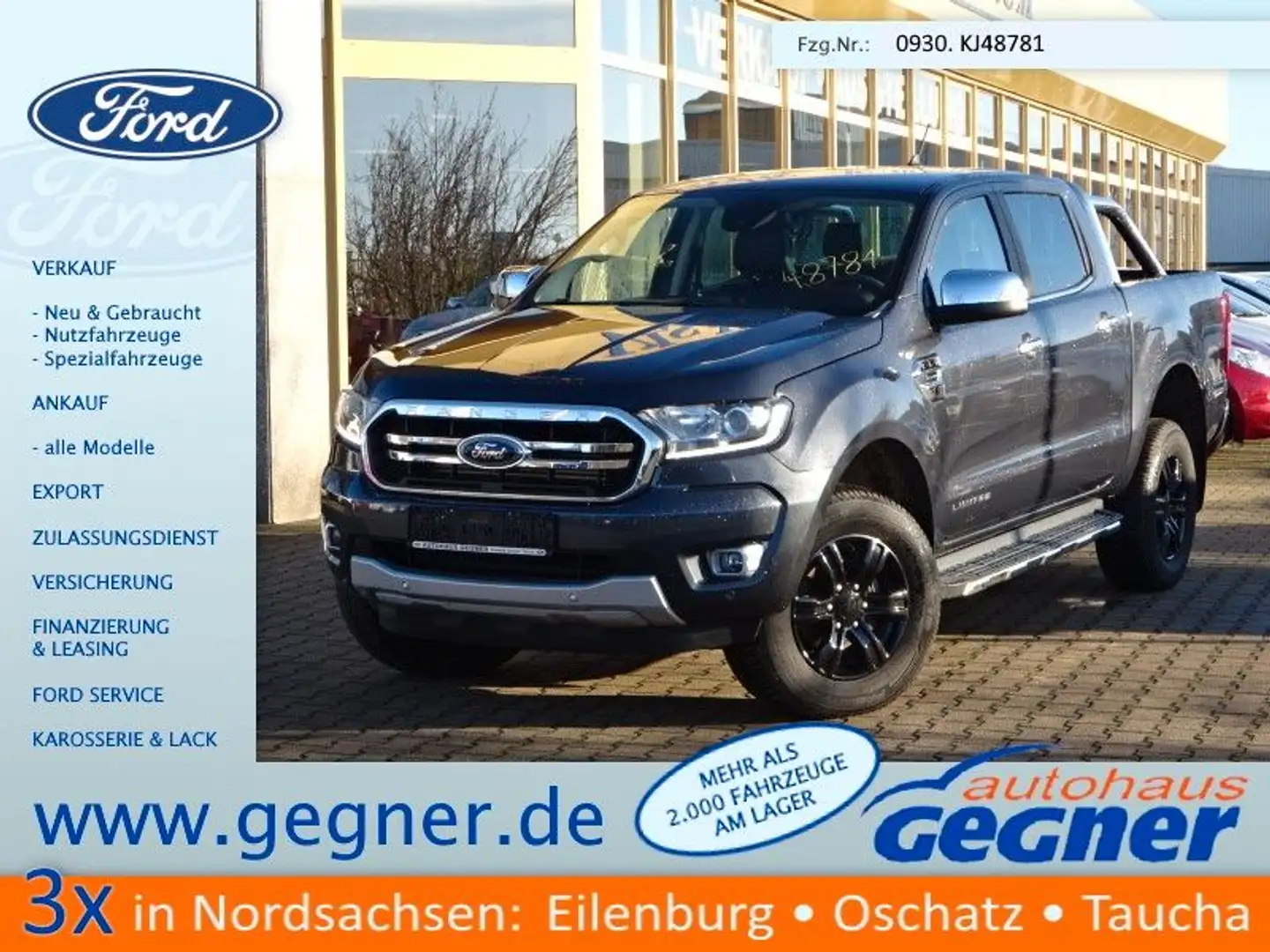 Ford Ranger Doka 212PS Autm. Limited 4x4 Navi Grau - 1