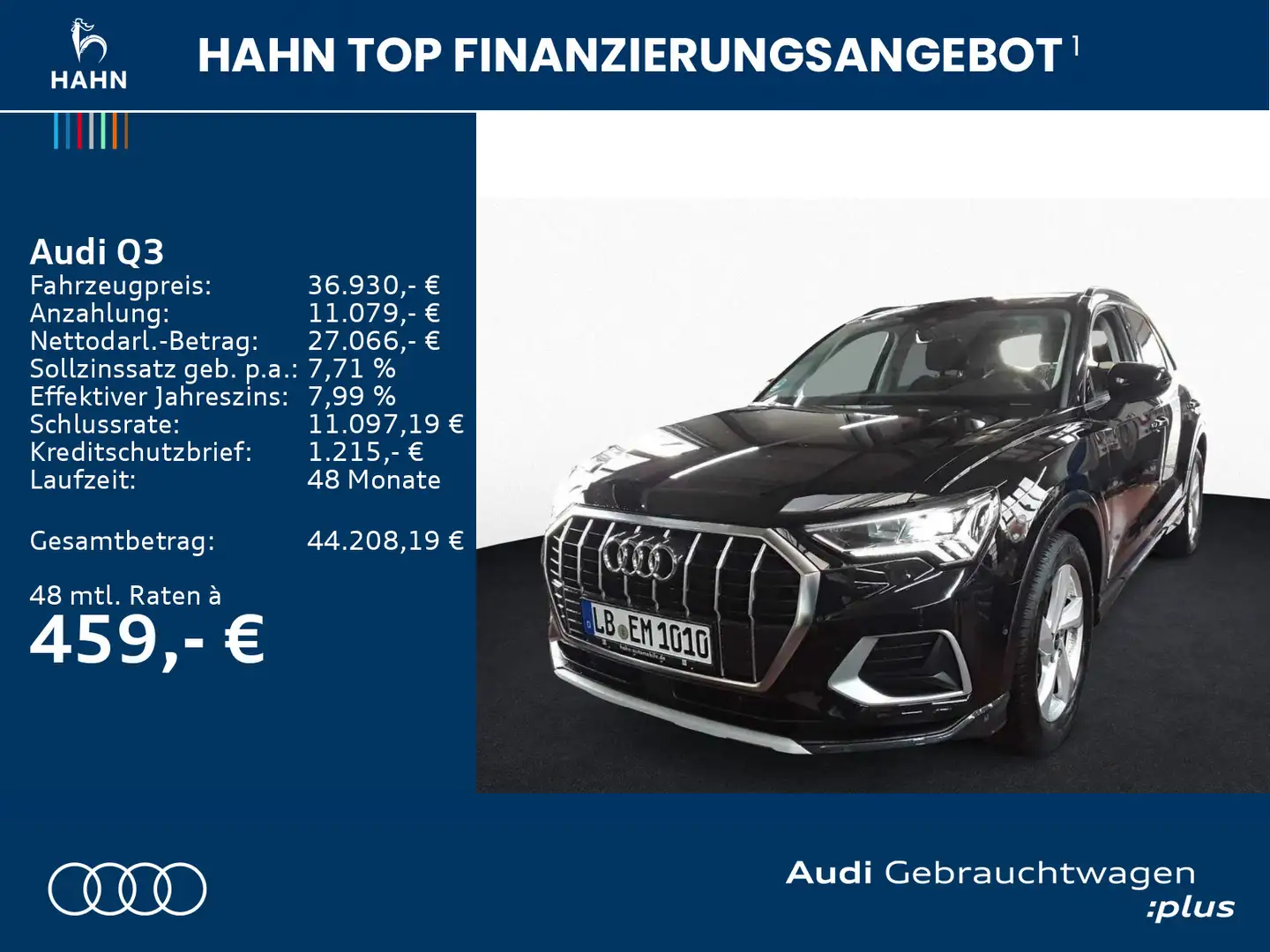 Audi Q3 35 1.5 TFSI DSG Advanced Navi AHK LED CAM Schwarz - 2