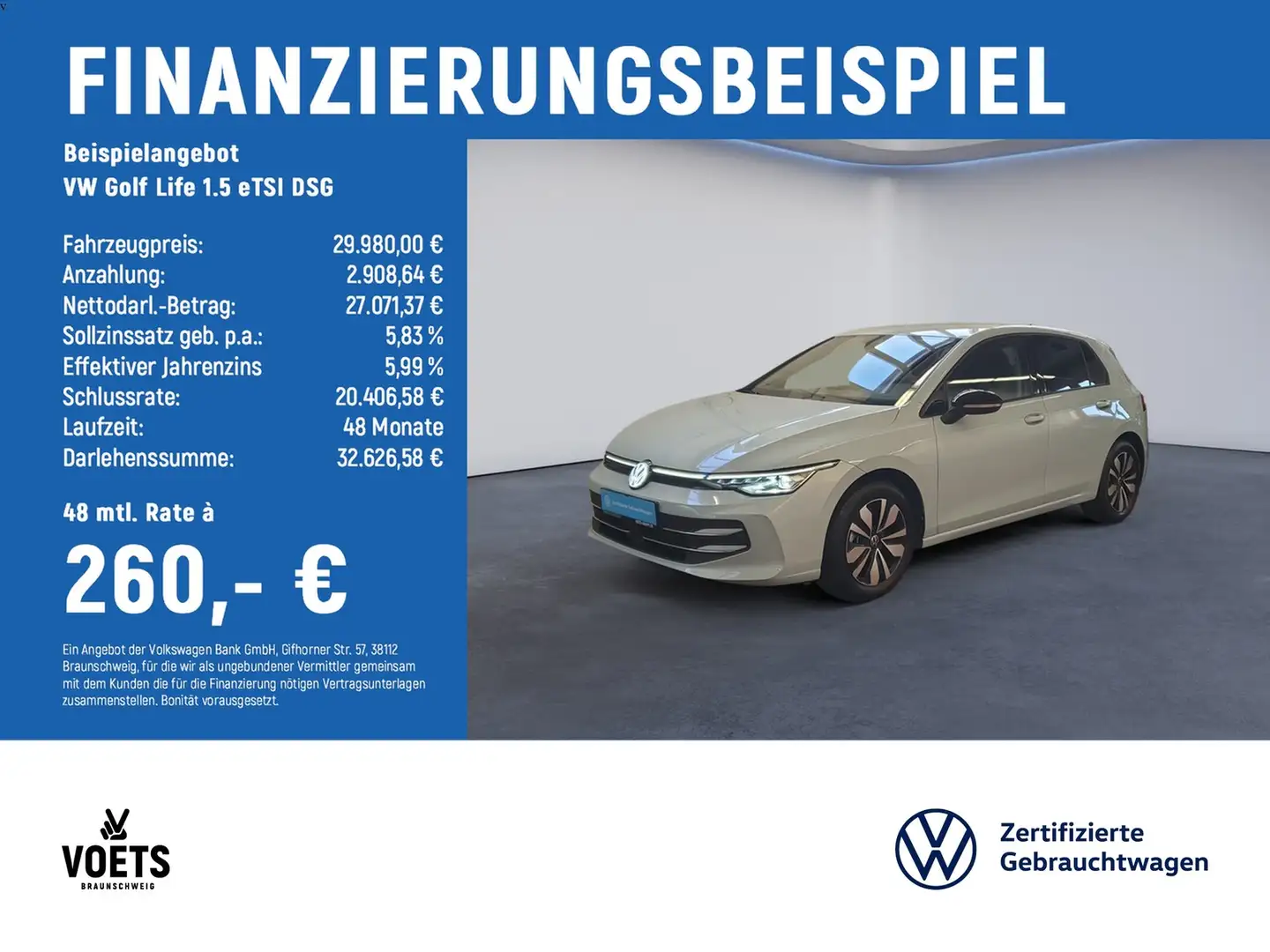 Volkswagen Golf Life 1.5 eTSI DSG RearView+LED+SHZ Blau - 2