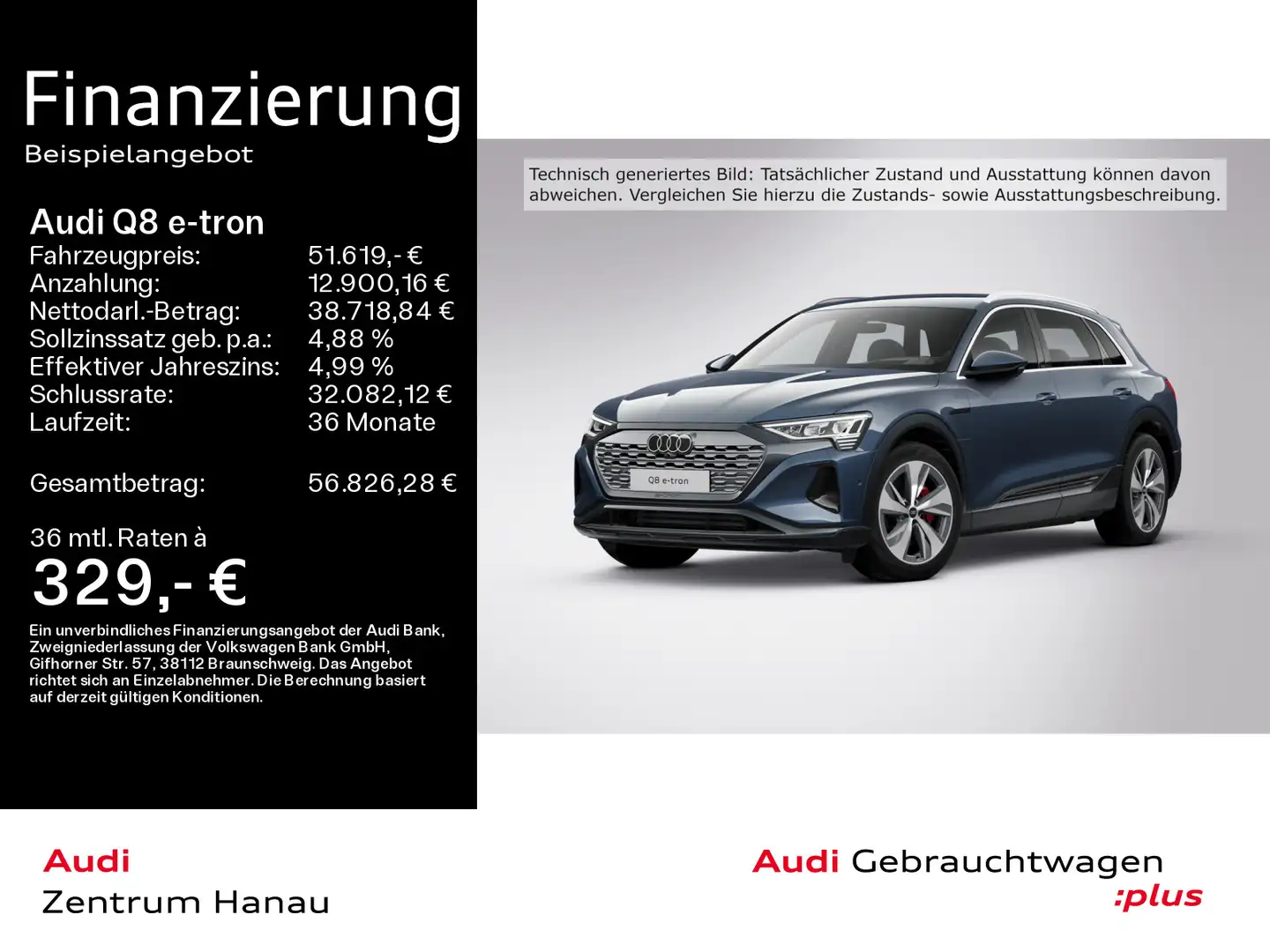 Audi Q8 e-tron 50 QUATTRO ADVANCED *MATRIX*HEADUP*KAM Blau - 1