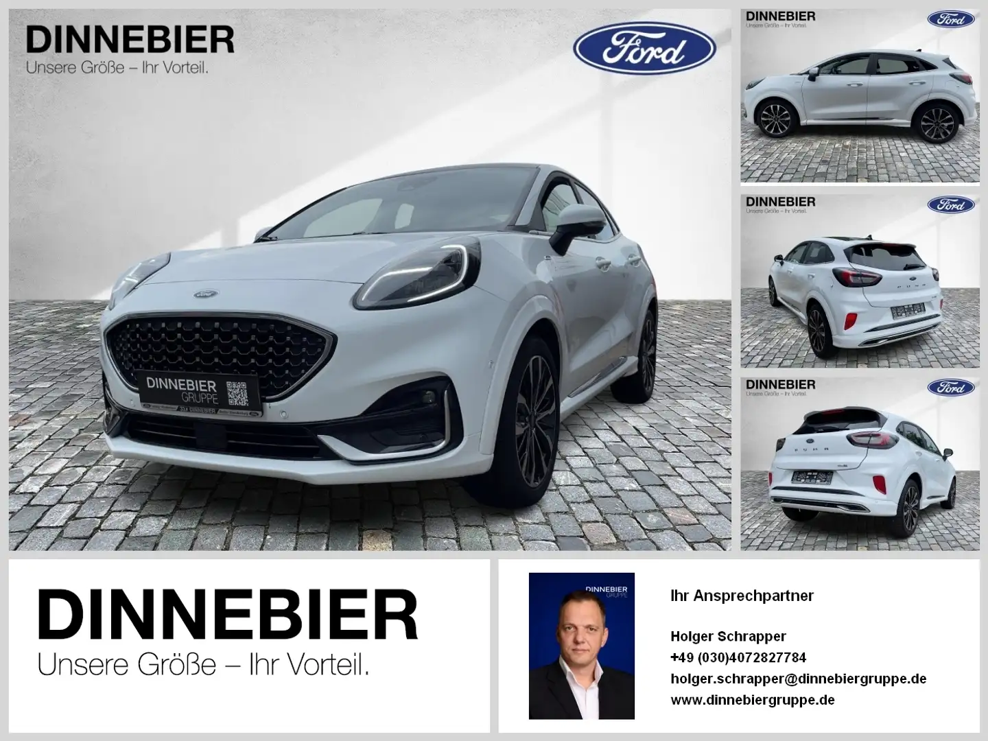 Ford Puma ST-Line Vignale+Pano+ParkA+Massage+GJR+iACC Weiß - 1