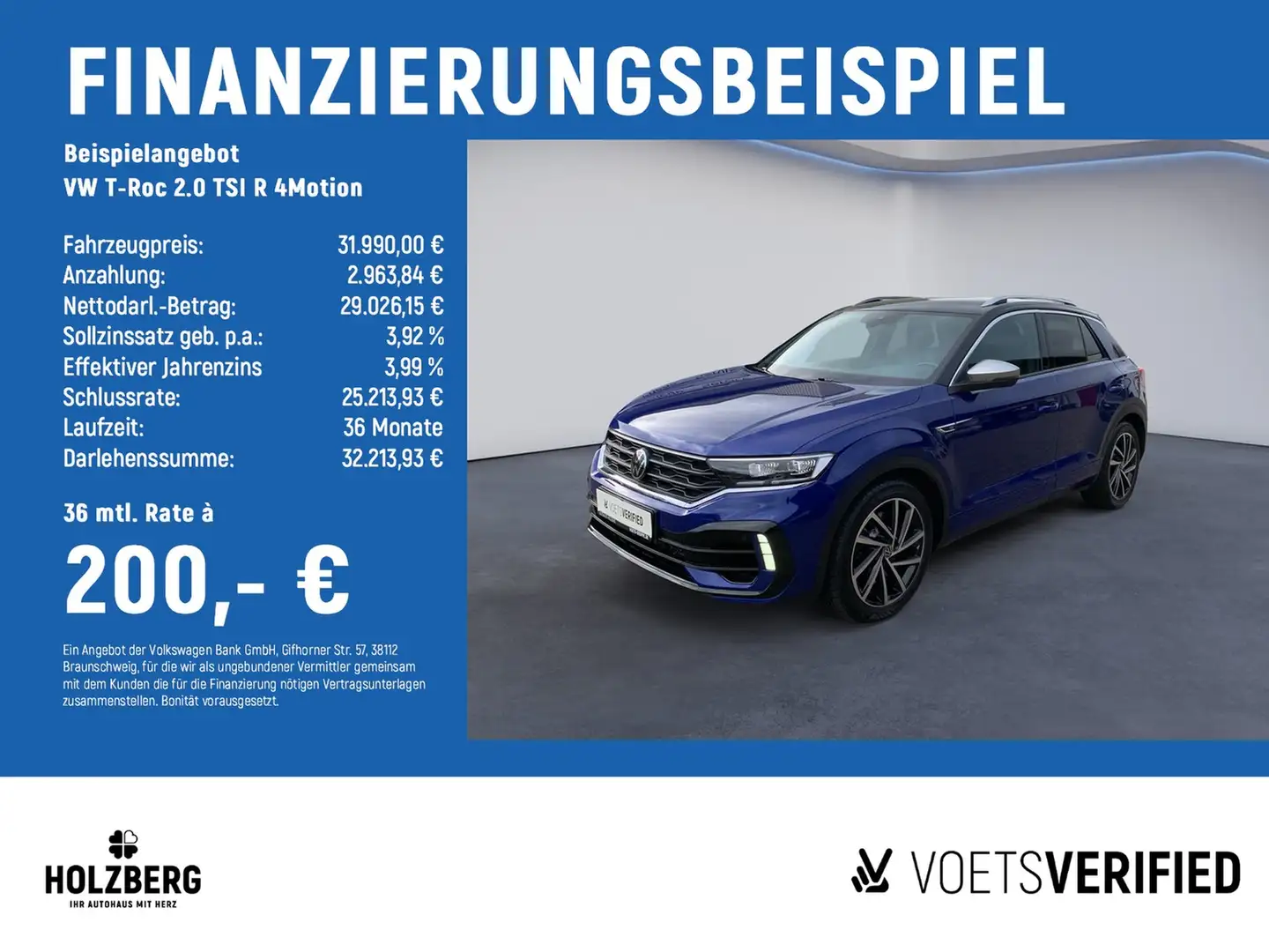 Volkswagen T-Roc 2.0 TSI R 4Motion BEATS+AKRAPOVIC+LEDER+AHK Blau - 2