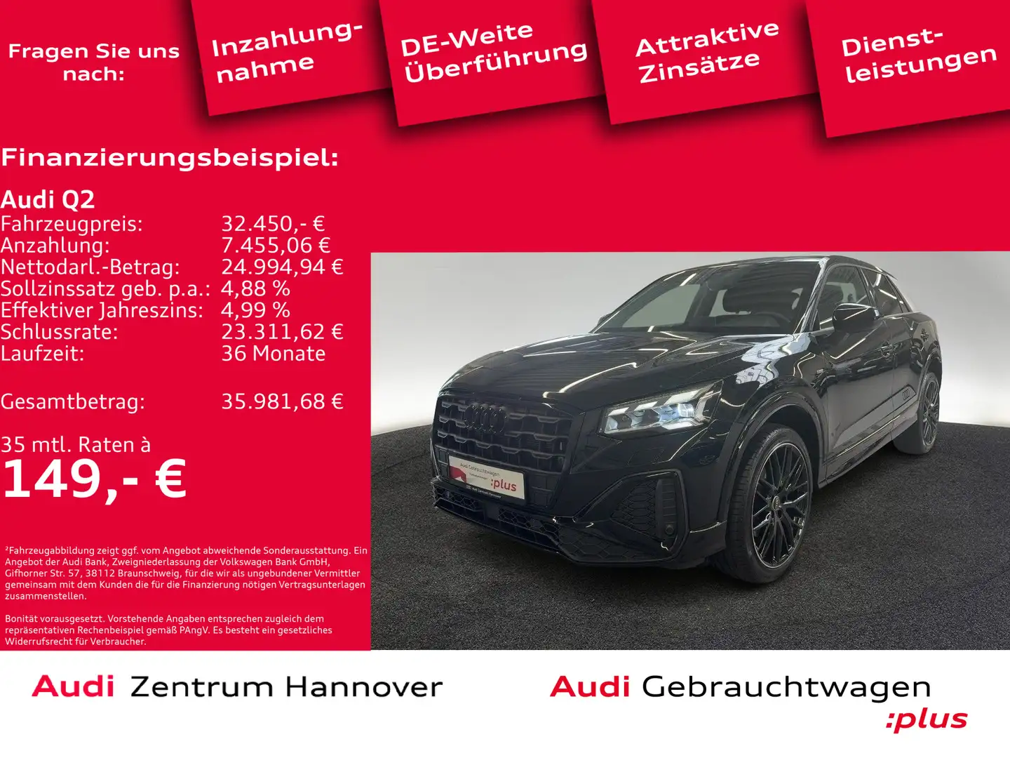 Audi Q2 35 TFSI S line Matrix SONOS AHK Navi Schwarz - 1