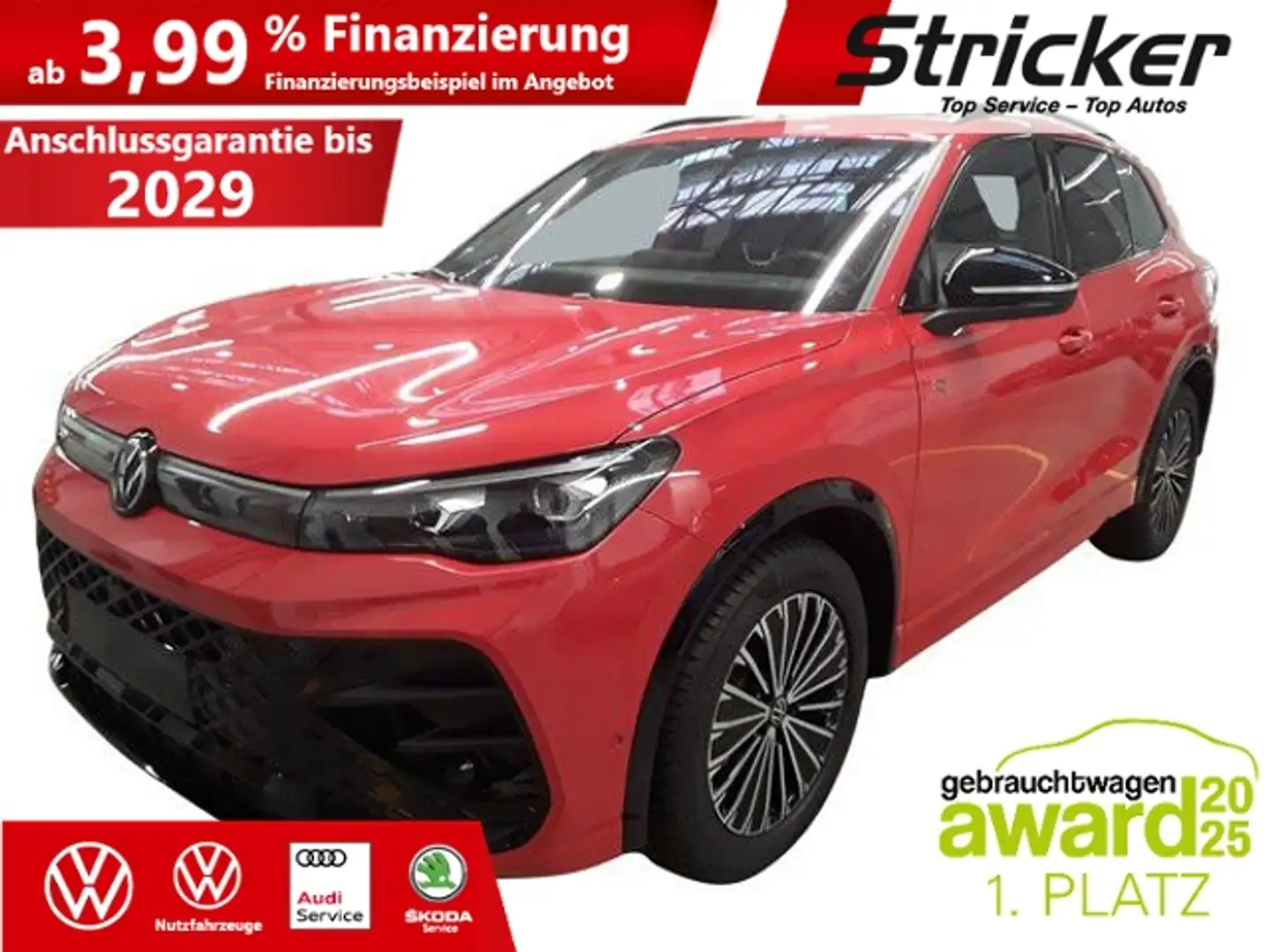 Volkswagen Tiguan R-Line 1.5TSI DSG 378,-ohne Anzahlung Pano Standh Rot - 2